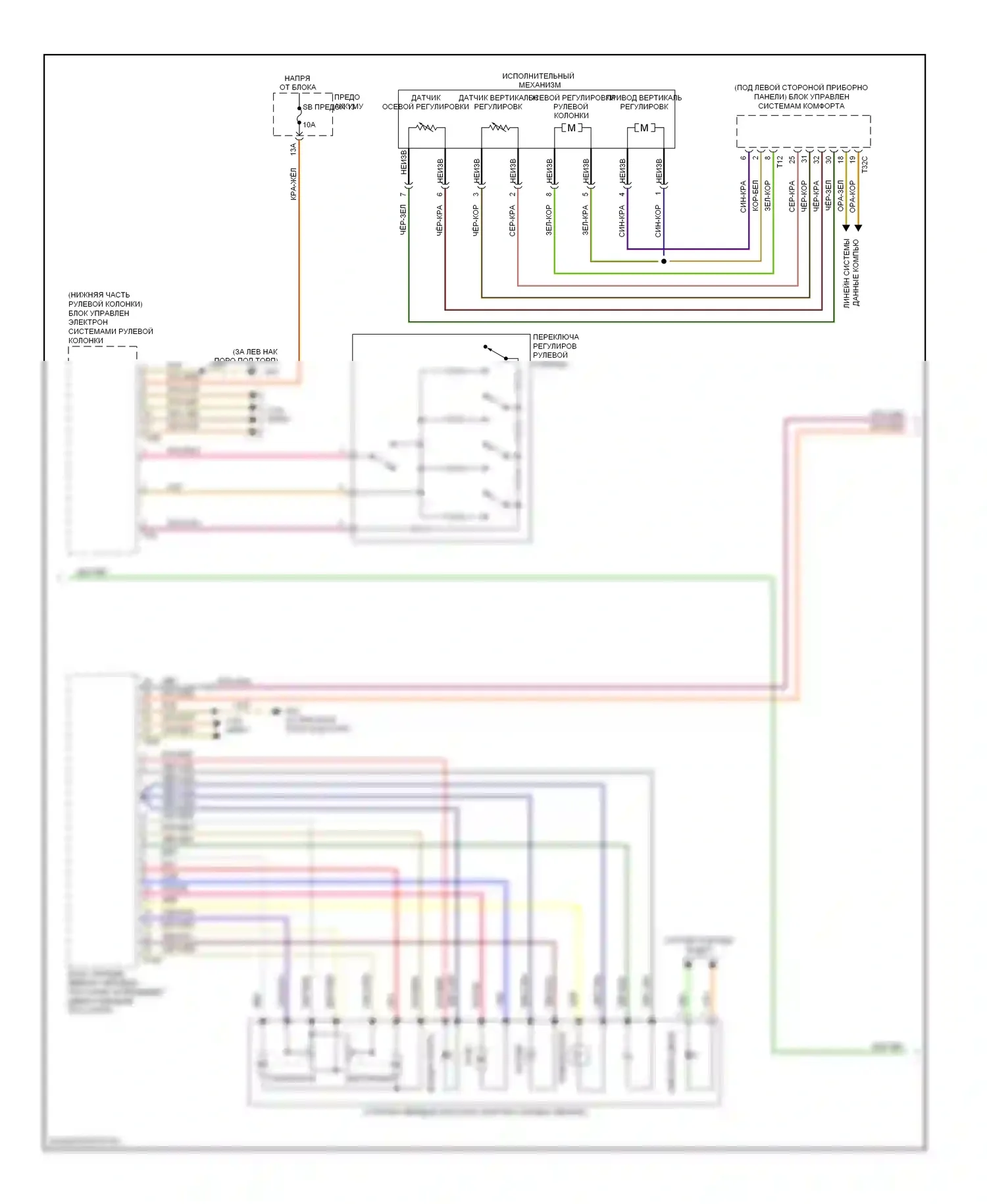 A6 Audi C6 рестайлинг (2008-2011): Электросхема систем памяти (2 из 3) 