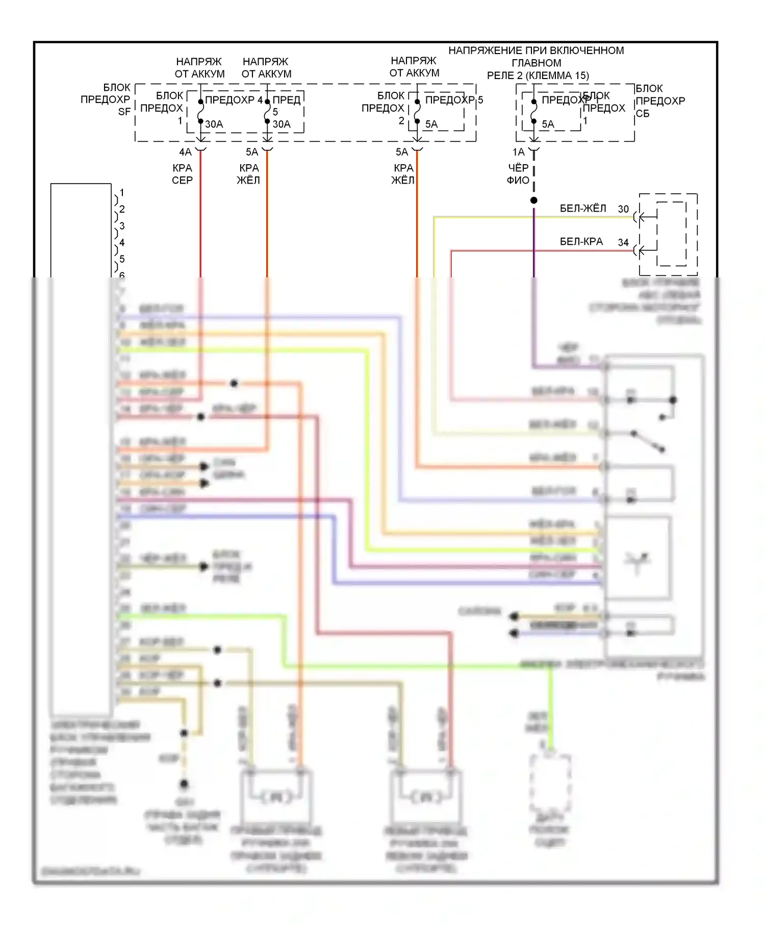 A6 Audi C7 (2011-2014): Электронная электросхема ручника 