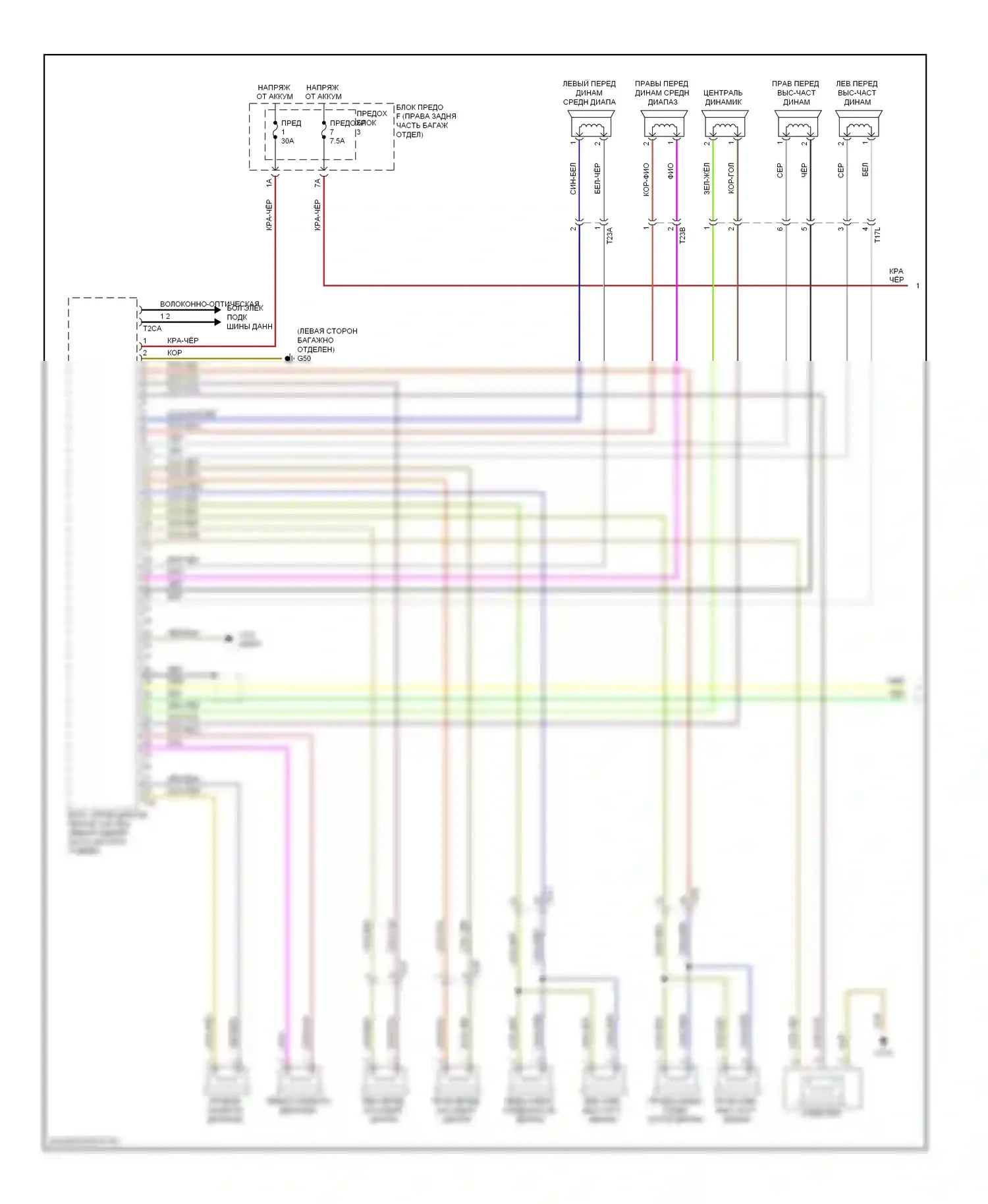 A6 Audi C7 (2011-2014): Электросхема магнитолы, с bose (1 из 4) 