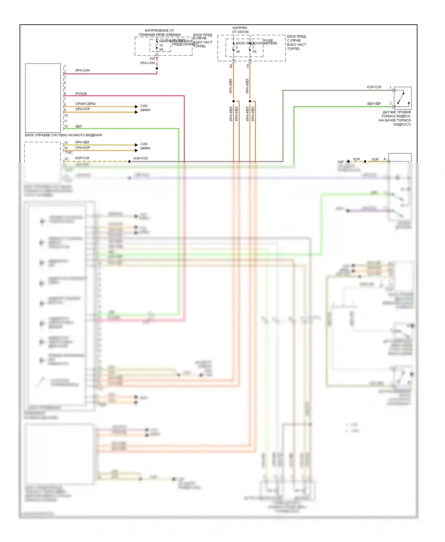 A6 Audi C7 (2011-2014): Электросхема приборной панели 