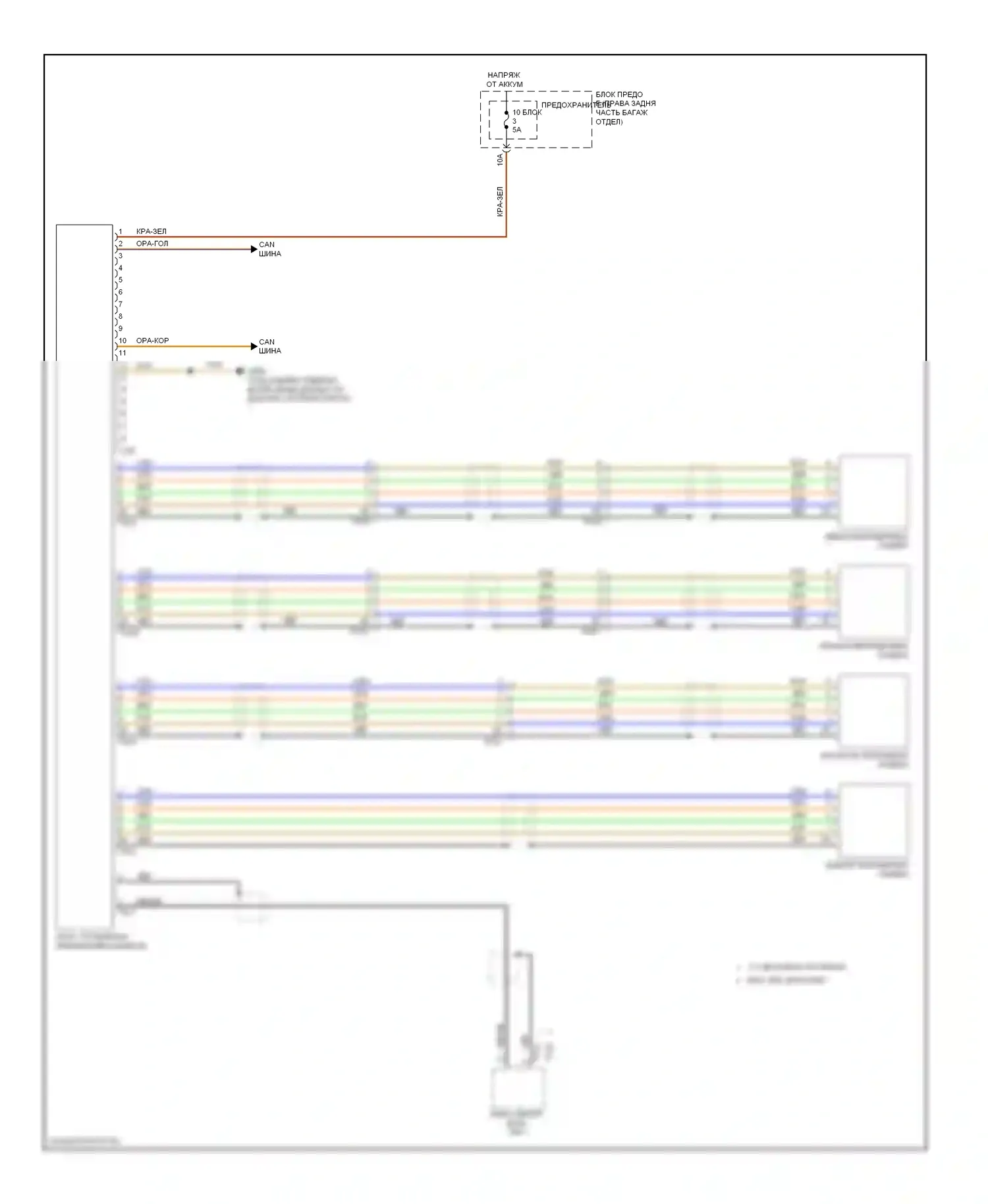 A6 Audi C7 (2011-2014): Электросхема периферийной камеры 