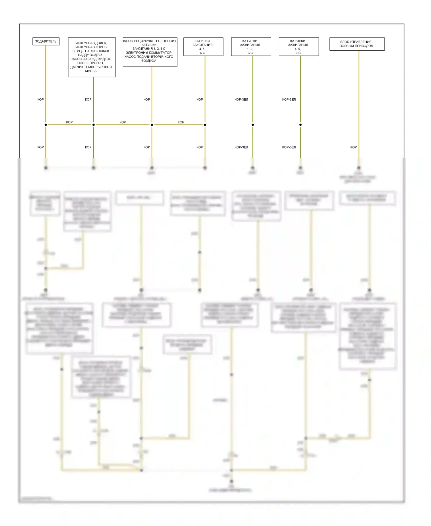 A6 Audi C7 (2011-2014): Электросхема точек подключения масс (5 из 5) 