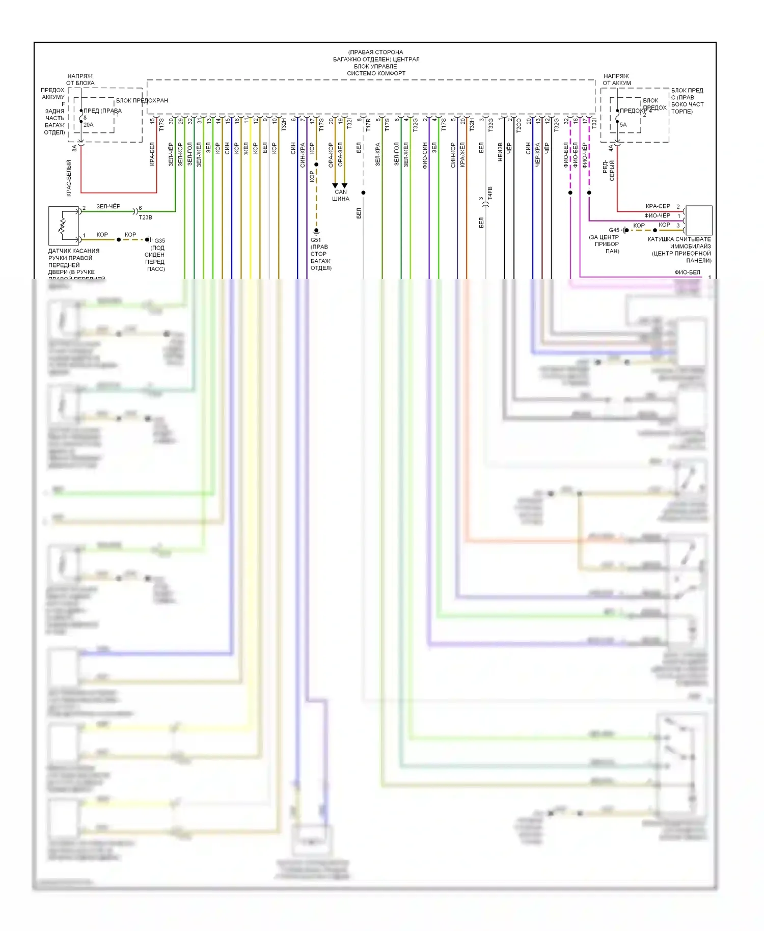 A6 Audi C7 (2011-2014): Электросхема центрального замка (4 из 6) 