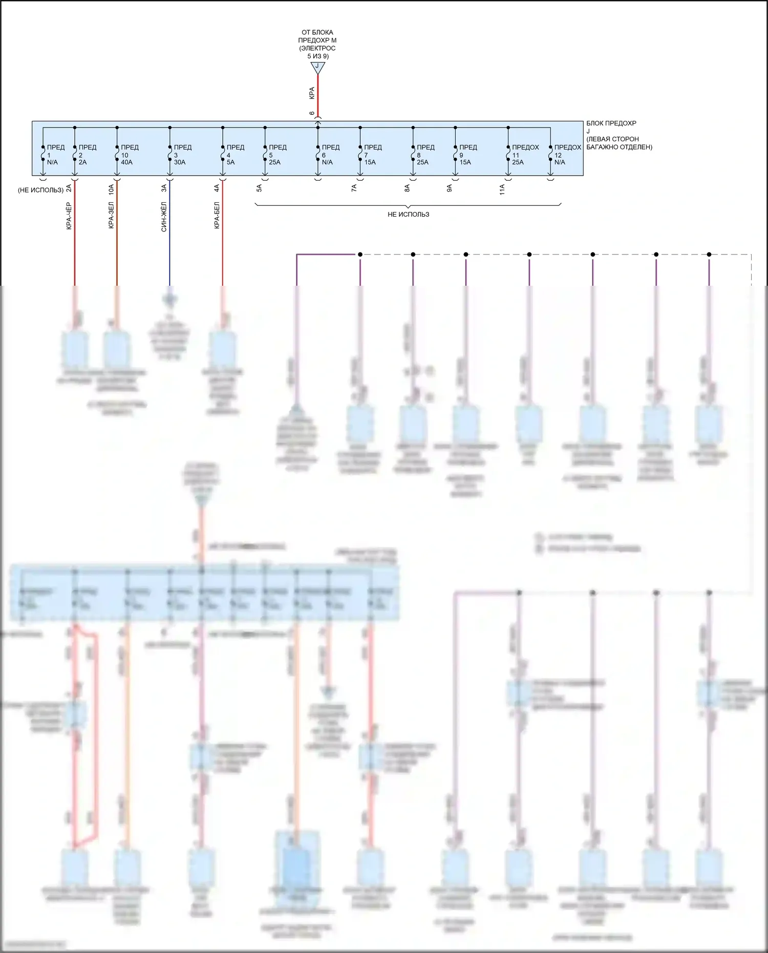 A6 Audi C8 рестайлинг (2022-2024): Электросхема блока предохранителей реле (6 из 9) 