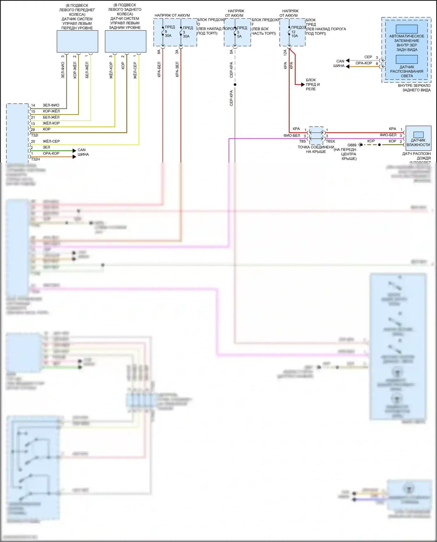 A6 Audi C8 рестайлинг (2022-2024): Электросхема фар, с несколькими матричными дальним светом (1 из 3) 
