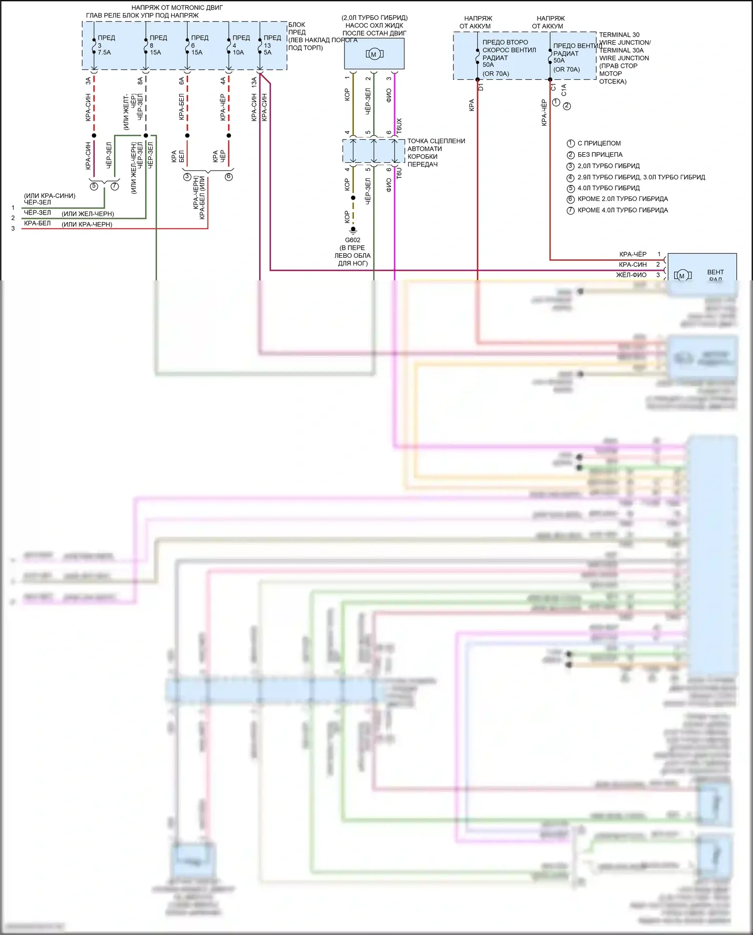 A6 Audi C8 рестайлинг (2022-2024): Электросхема климат контроля, с климатом, без задних органов управления (4 из 4) 