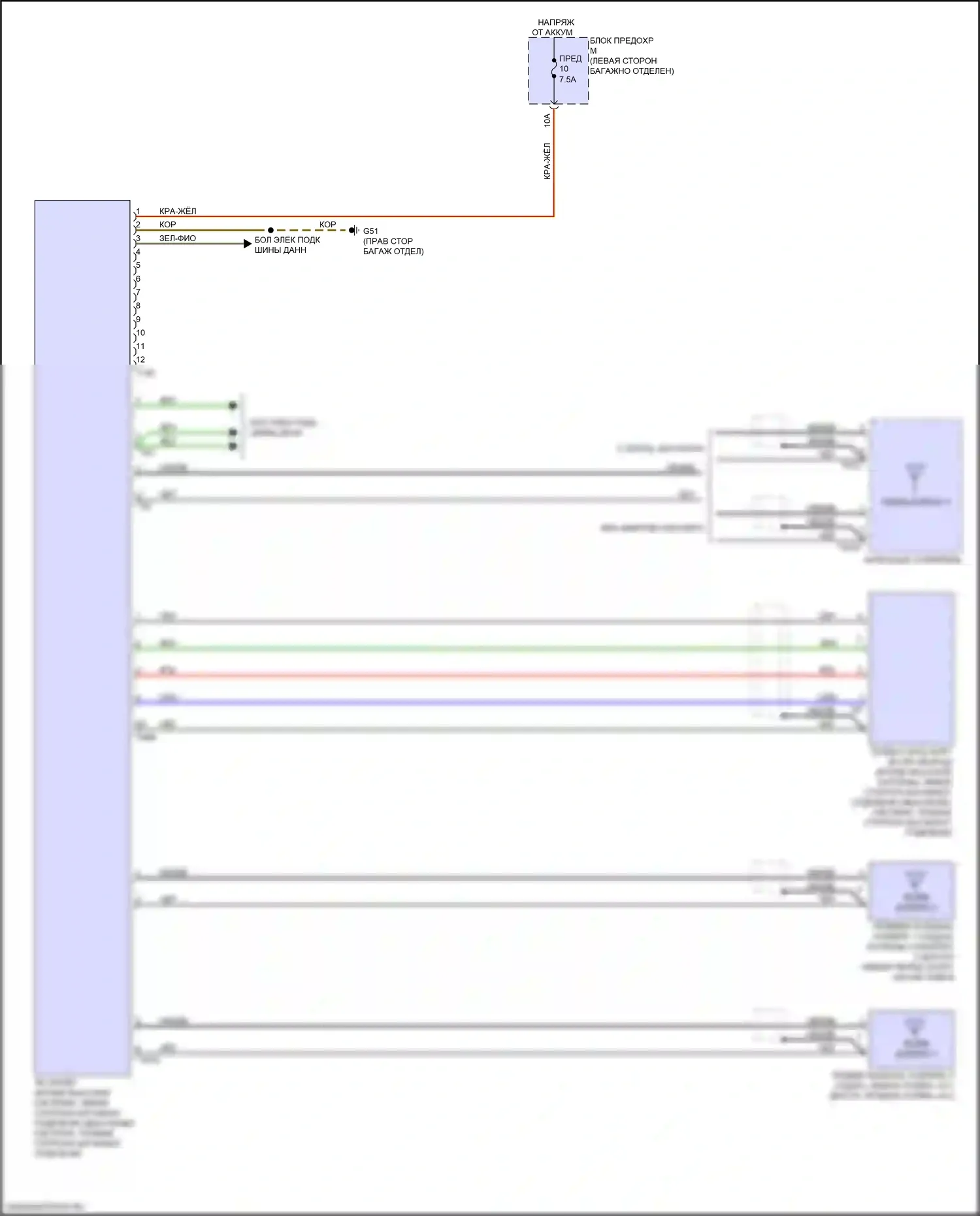 A6 Audi C8 рестайлинг (2022-2024): Электросхема тв-тюнера 
