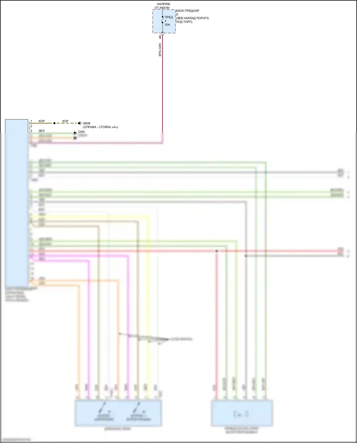 A6 Audi C8 рестайлинг (2022-2024): Электросхема складной крыши/люка (1 из 2) 
