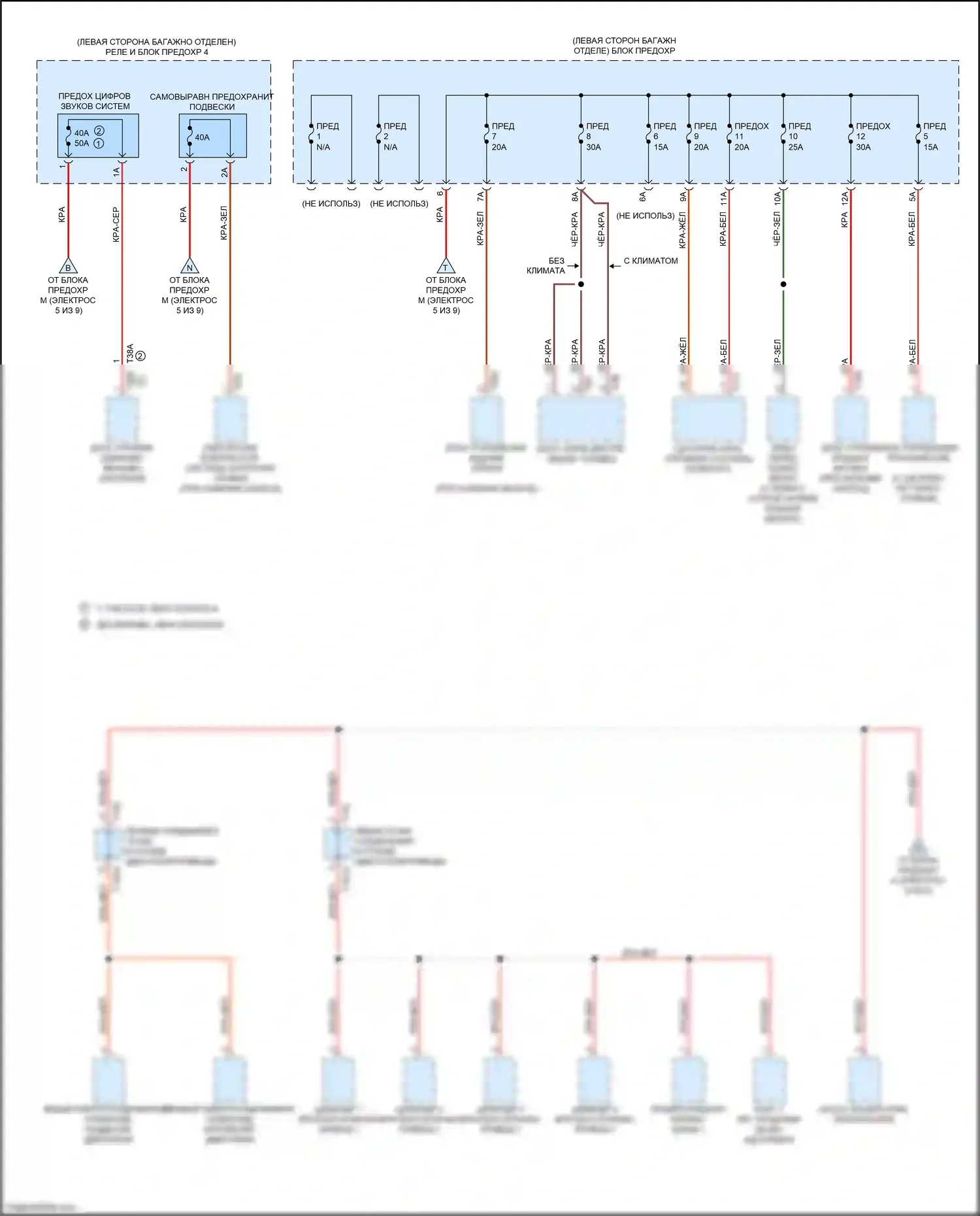 A6 Audi C8 (2018-2023): Электросхема блока предохранителей реле (8 из 9) 