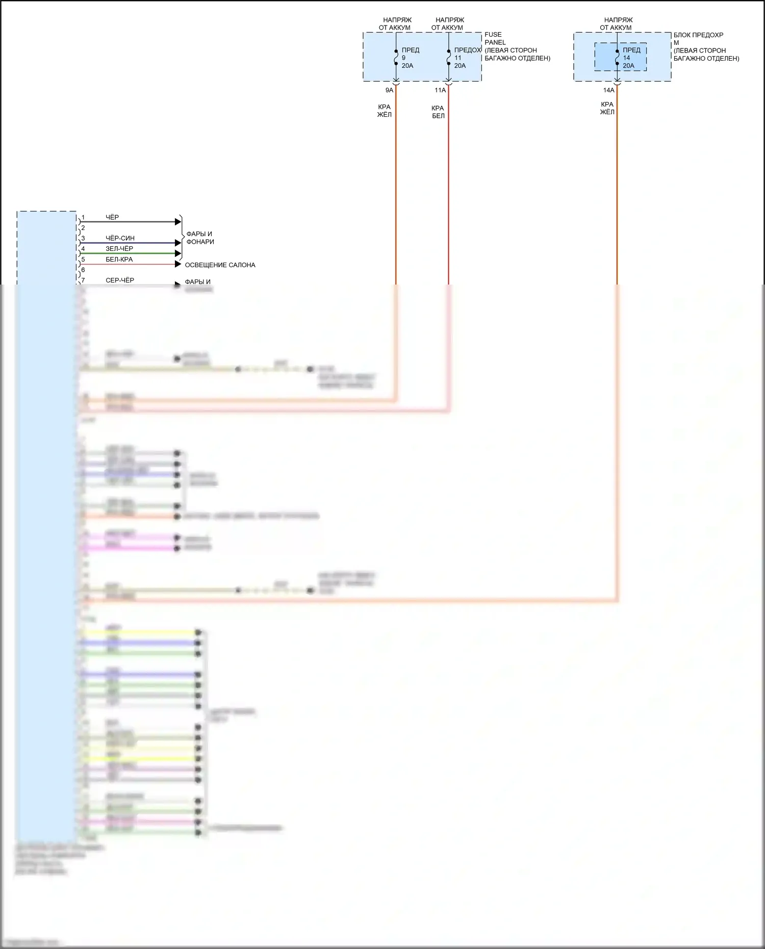 A6 Audi C8 (2018-2023): Электросхема блока центрального управления системой комфорта (1 из 2) 