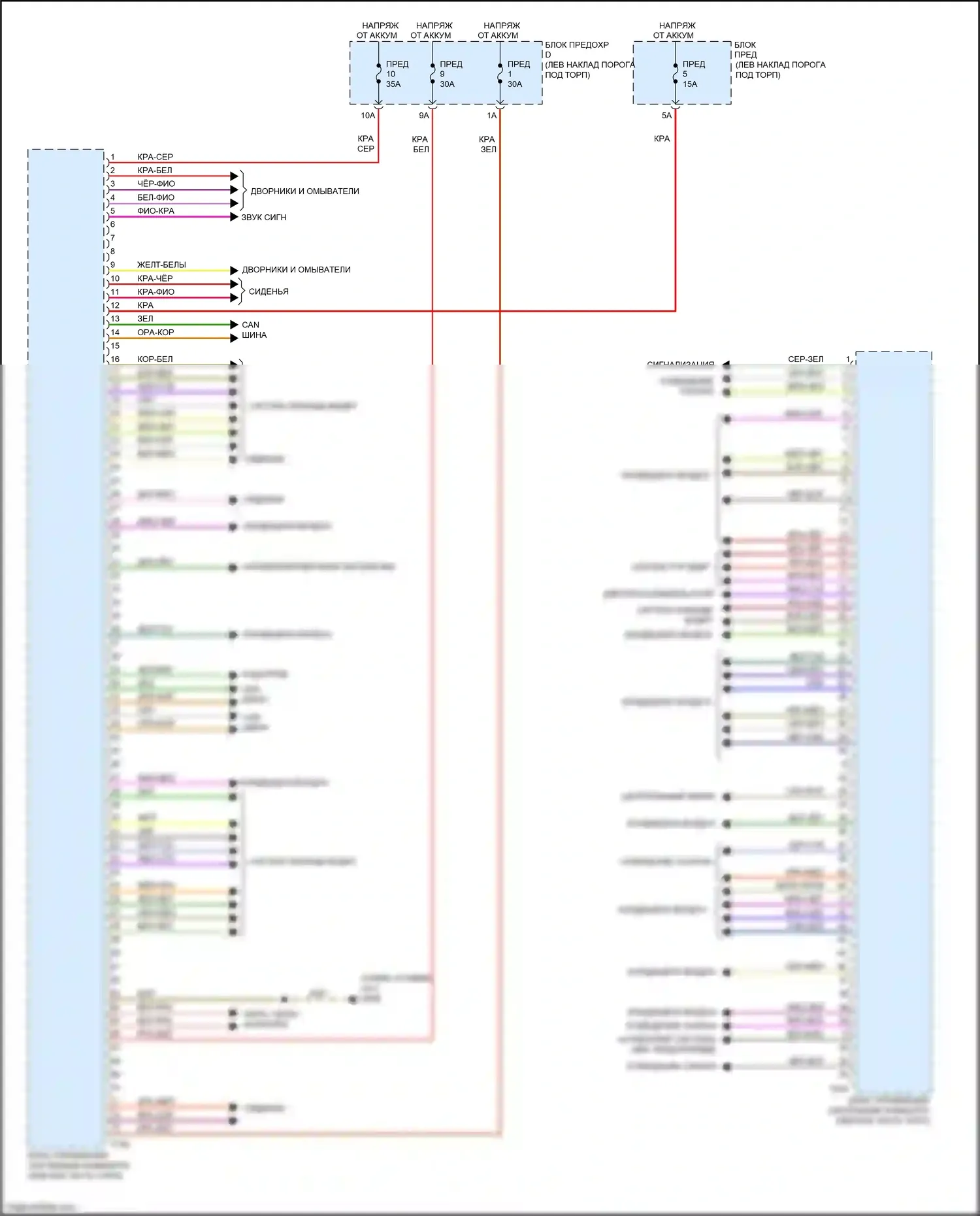 A6 Audi C8 (2018-2023): Электросхема блока управления системами комфорта (1 из 2) 
