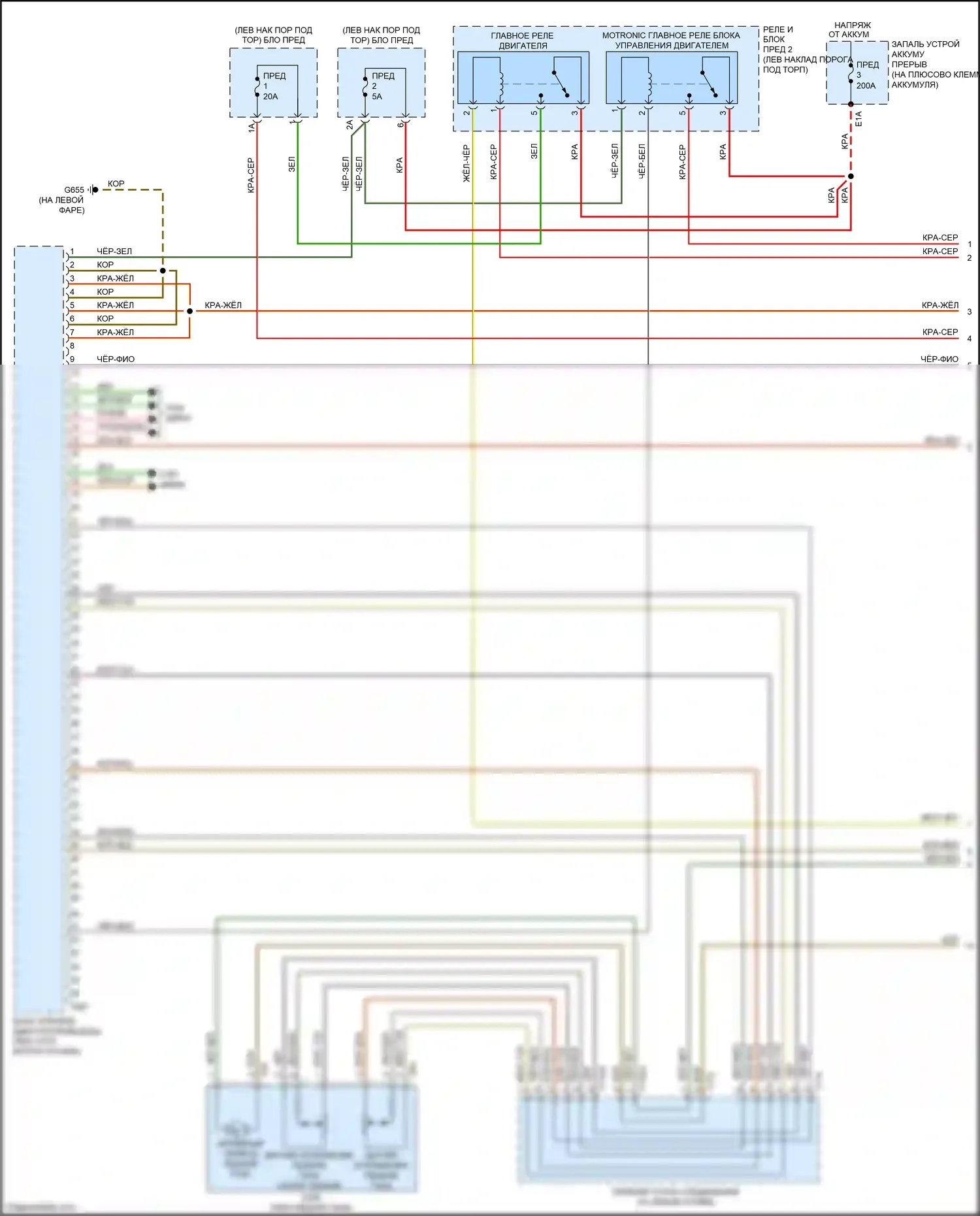 A6 Audi C8 (2018-2023): Электросхема двигателя 3,0л турбо (1 из 10) 