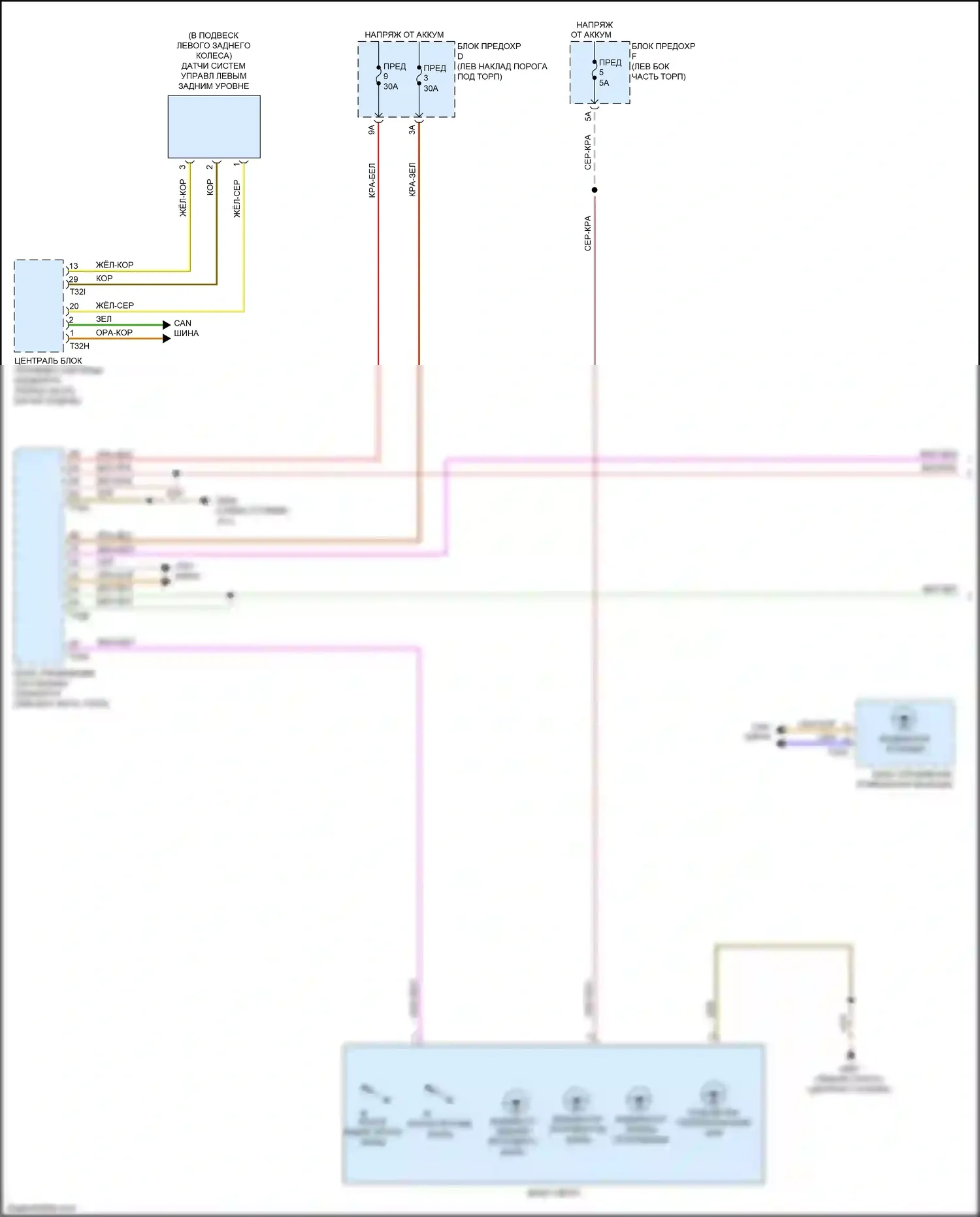 A6 Audi C8 (2018-2023): Электросхема фар, без множественного матричного луча, с управлением дальнего света (1 из 3) 