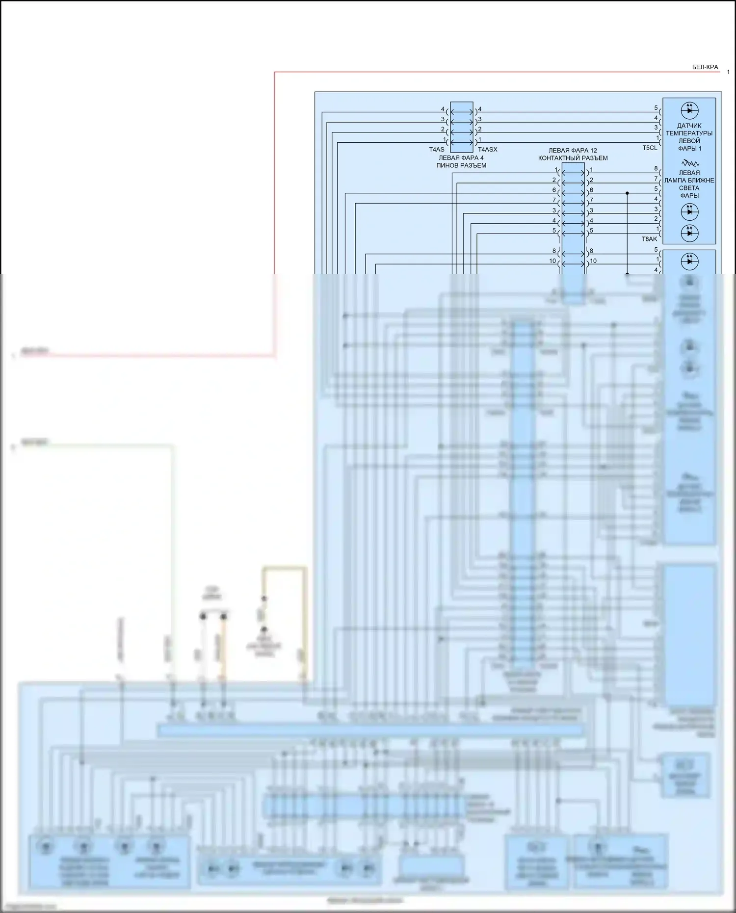 A6 Audi C8 (2018-2023): Электросхема фар, с несколькими матричными дальним светом (2 из 3) 