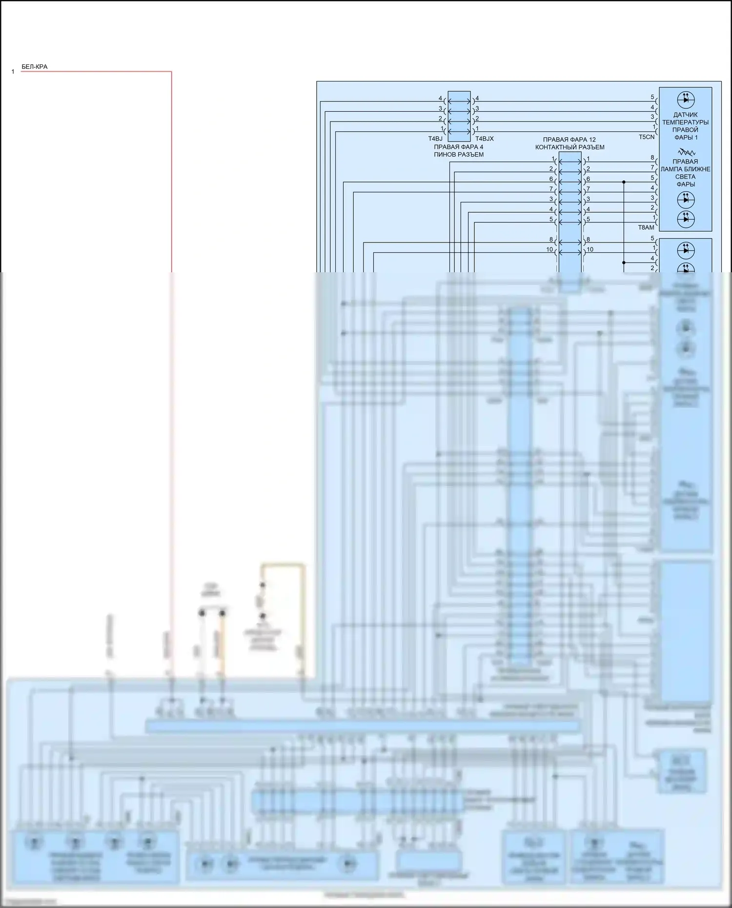 A6 Audi C8 (2018-2023): Электросхема фар, с несколькими матричными дальним светом (3 из 3) 