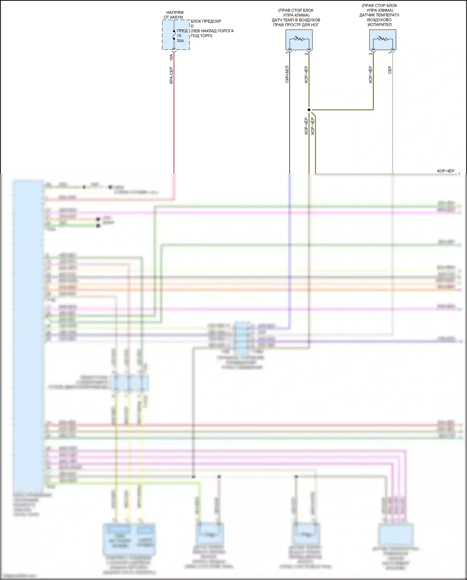 A6 Audi C8 (2018-2023): Электросхема климат контроля, с климатом, без задних органов управления (1 из 4) 