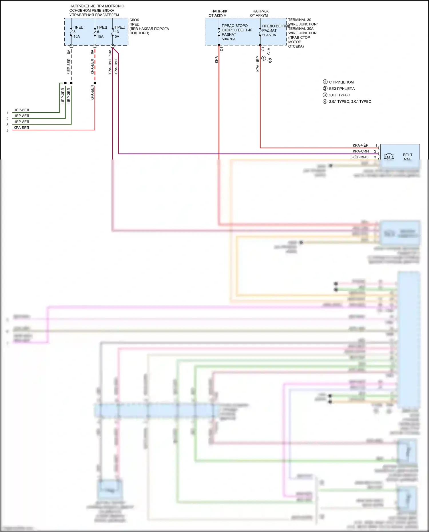 A6 Audi C8 (2018-2023): Электросхема климат контроля, с климатом, без задних органов управления (4 из 4) 