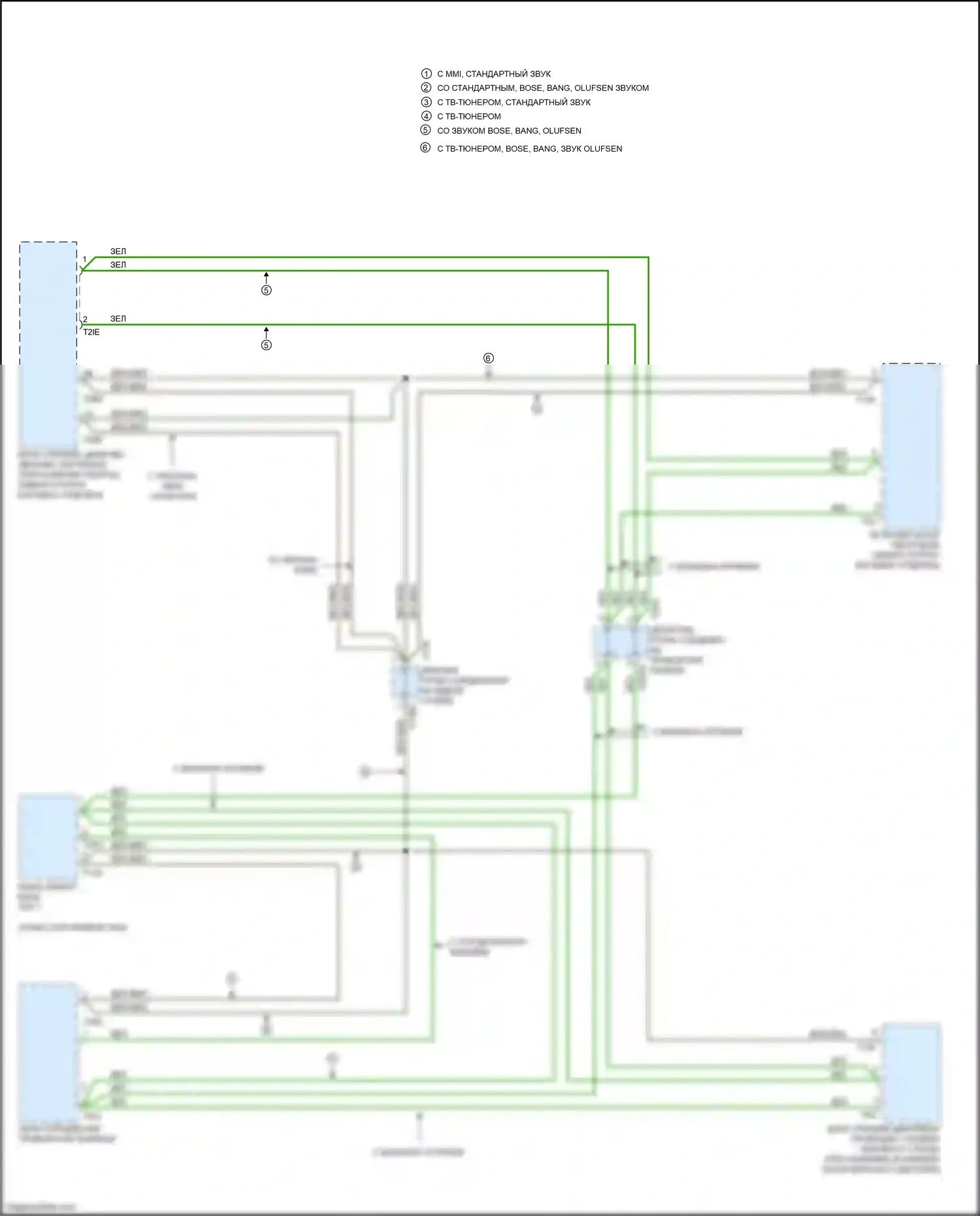 A6 Audi C8 (2018-2023): Большинство электросхем подключения шины данных 