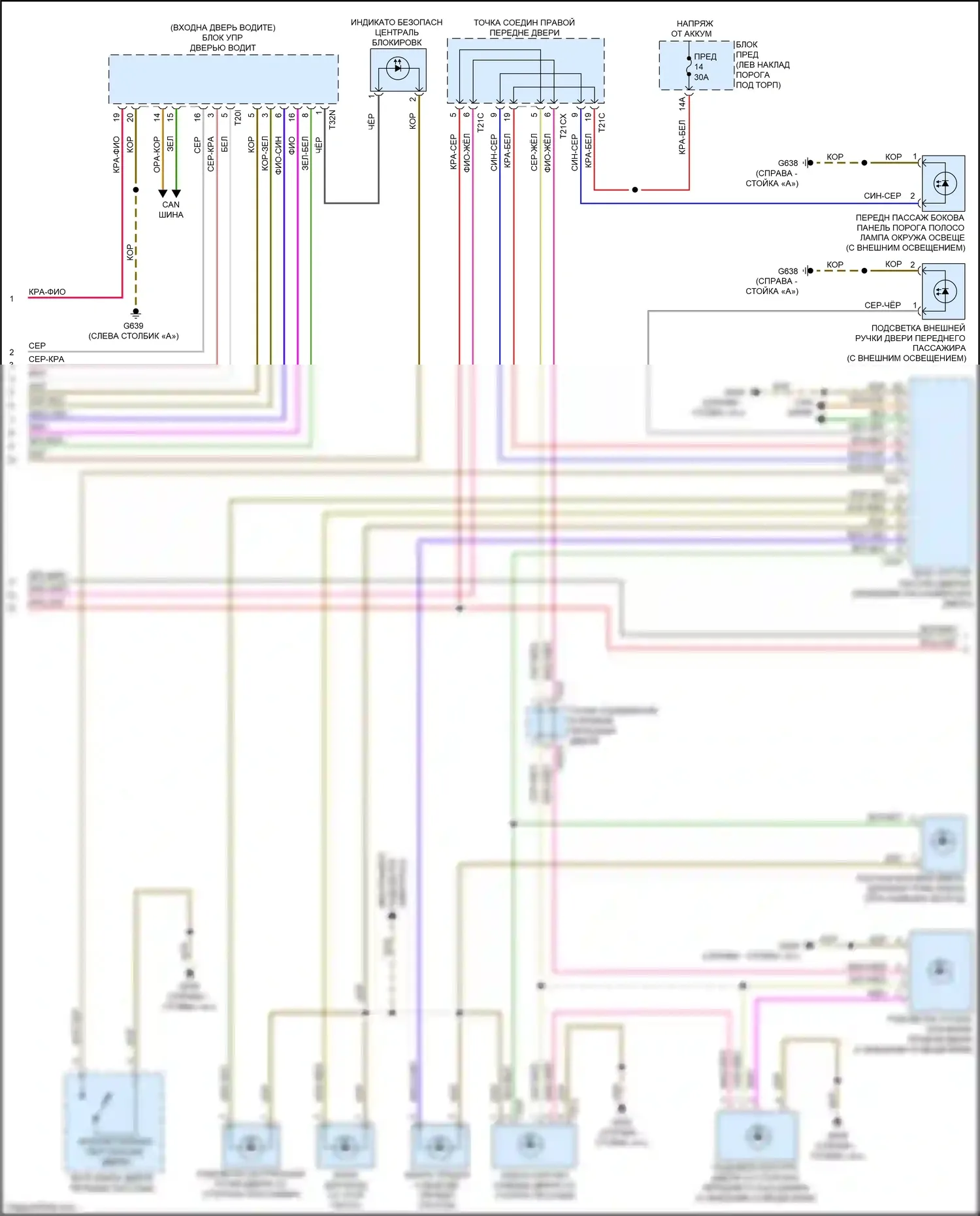 A6 Audi C8 (2018-2023): Электросхема освещения салона (3 из 6) 