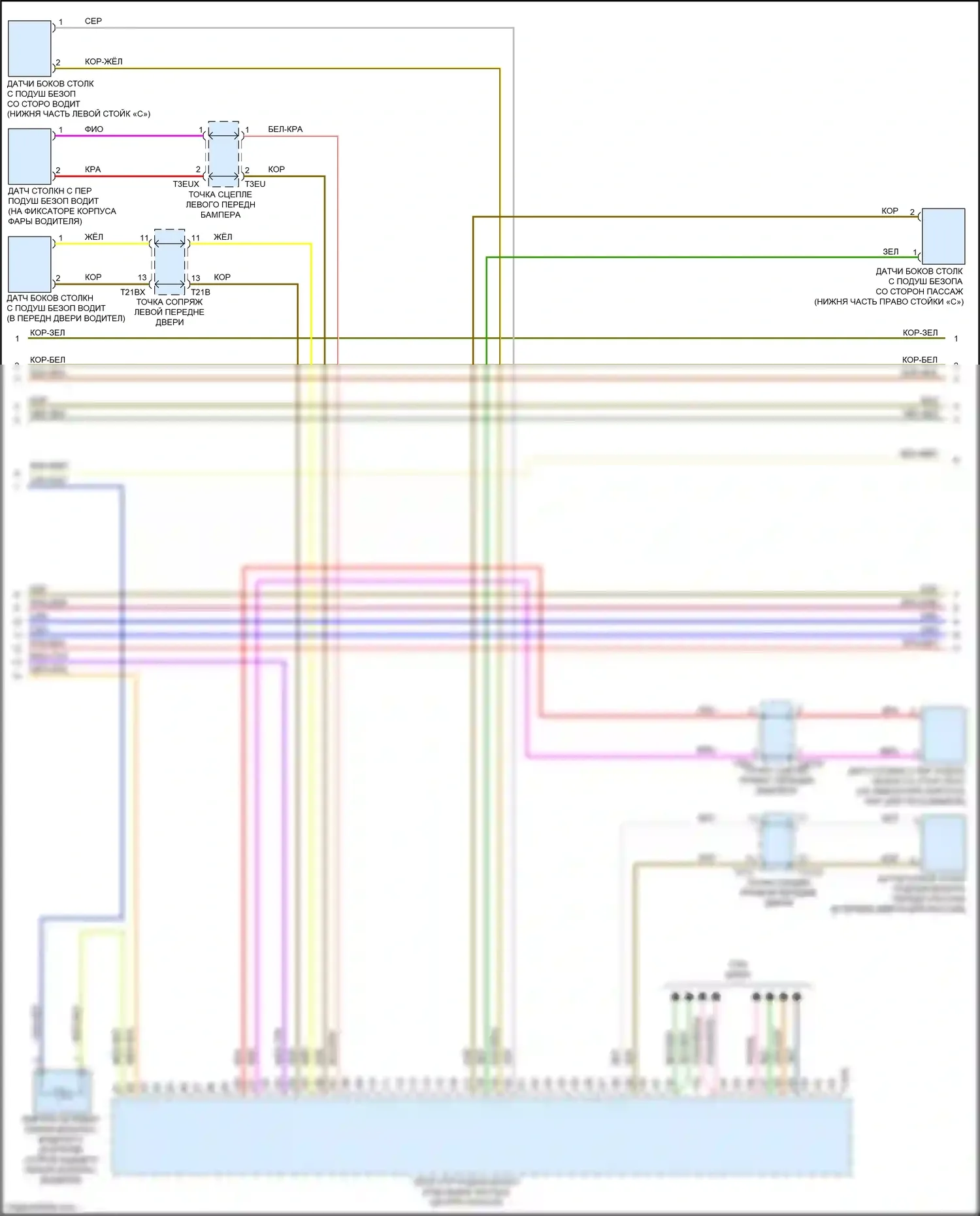 A6 Audi C8 (2018-2023): Электросхема подушек безопасности (3 из 5) 