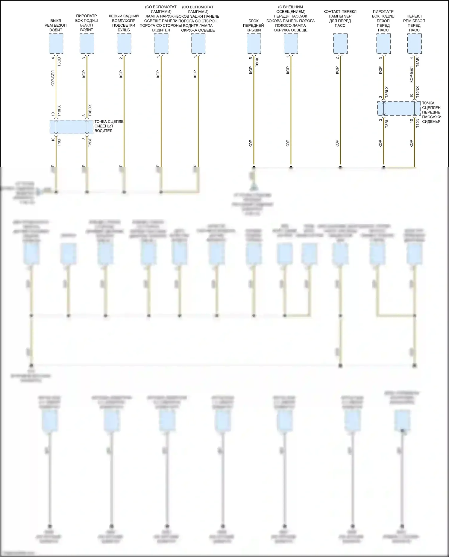 A6 Audi C8 (2018-2023): Электросхема разводки массы (8 из 10) 