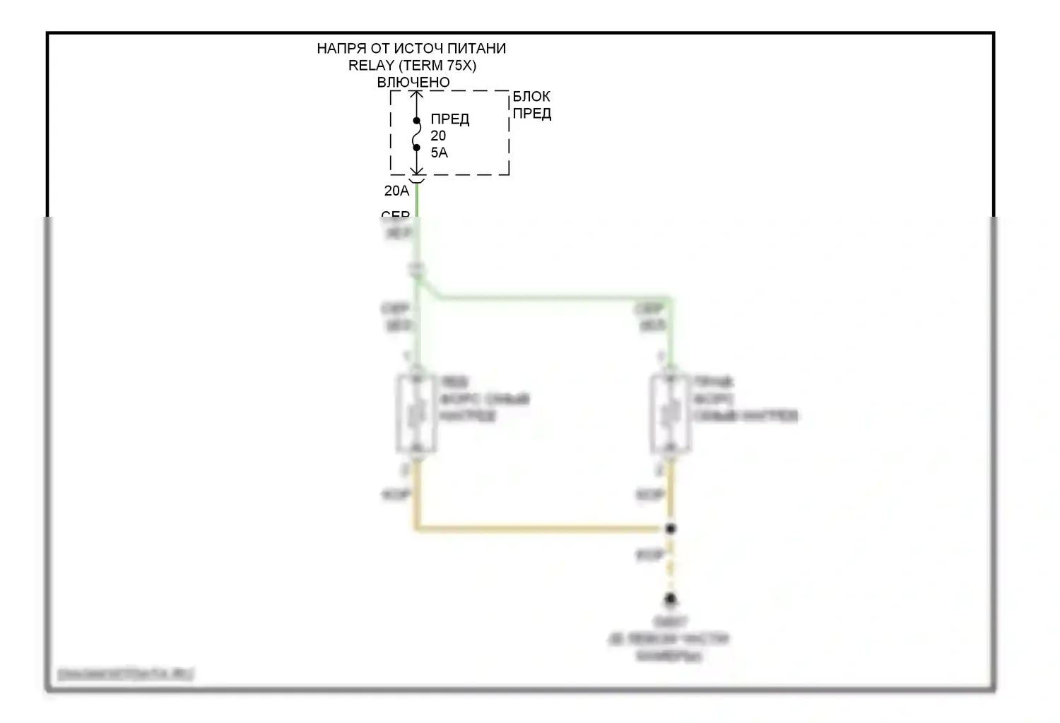 A6 Audi С6 (2004-2008): Электросхема подогрева форсунки 