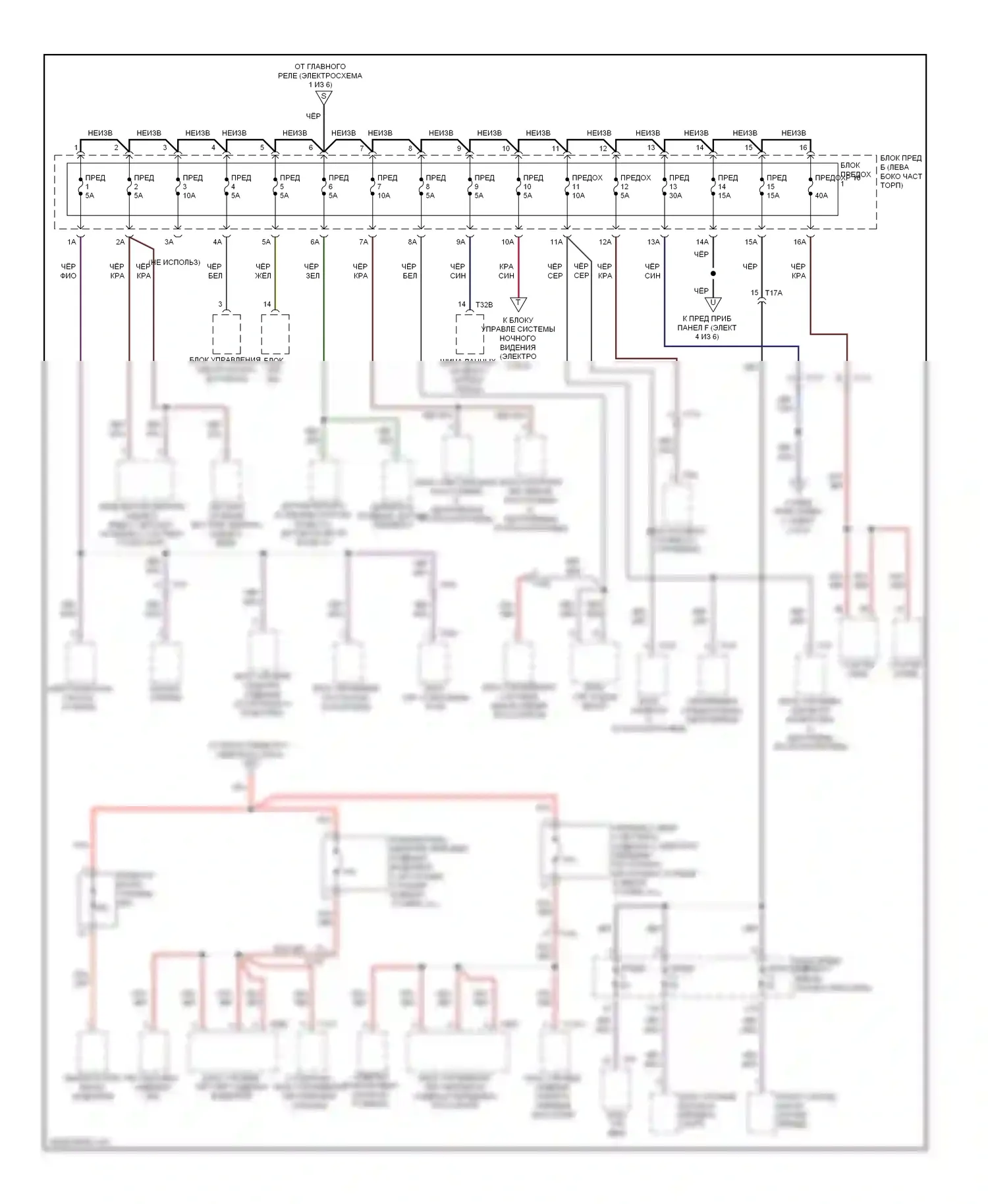 A7 Audi I (2010-2014): Электросхема блока предохранителей реле (6 из 6) 
