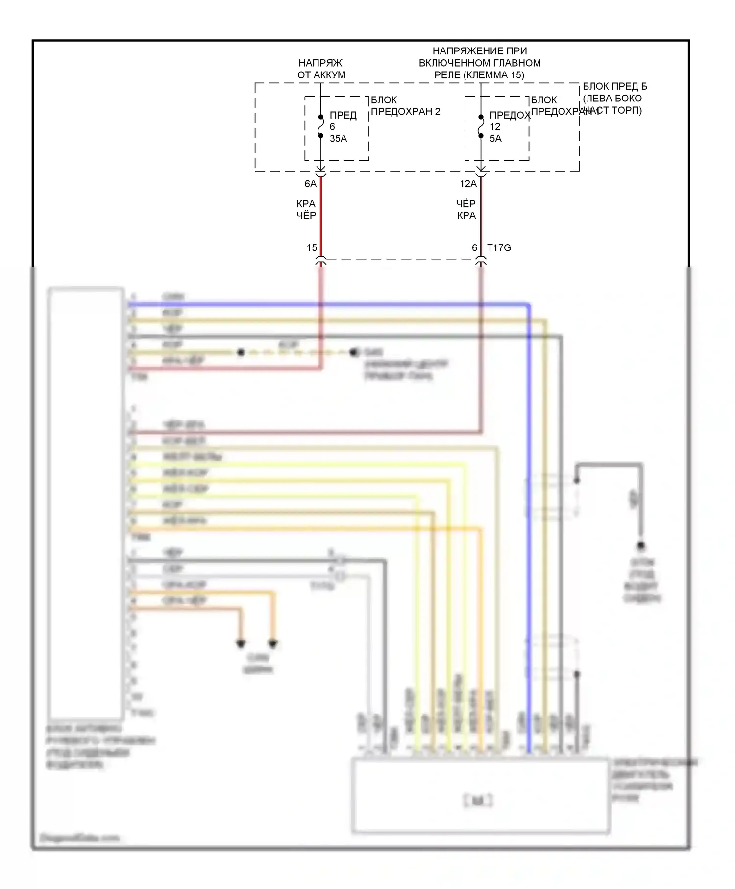 A7 Audi I (2010-2014): Электросхема блока активного рулевого управления 