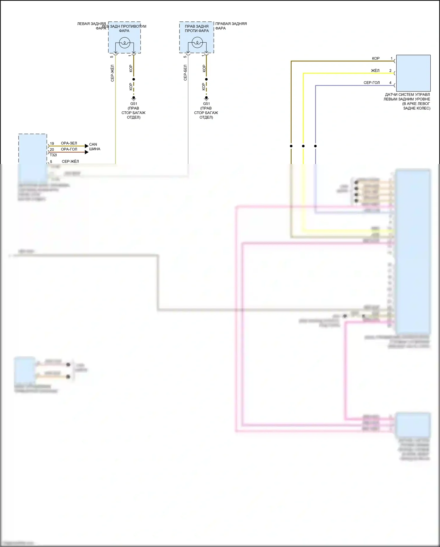 A7 Audi I (2010-2014): Электросхема фар, с ксеноном, с биксеноновыми фарами (3 из 3) 