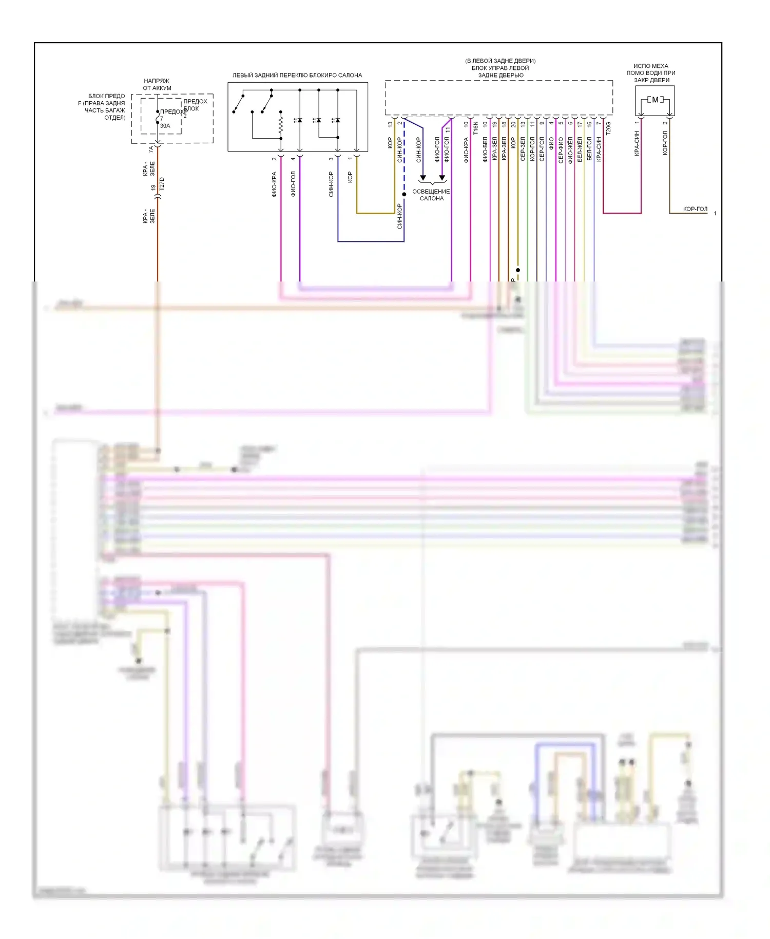 A7 Audi I (2010-2014): Электросхема центрального замка (2 из 5) 