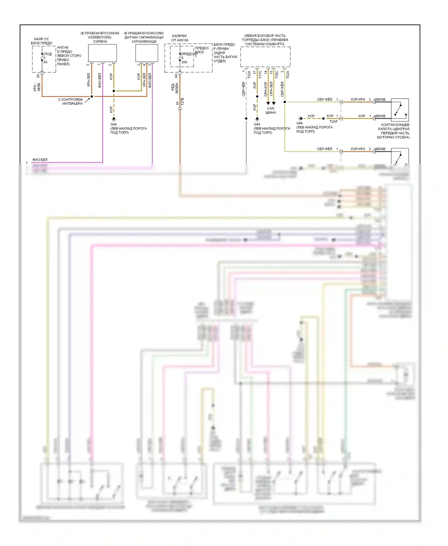 A7 Audi I (2010-2014): Электросхема центрального замка (5 из 5) 