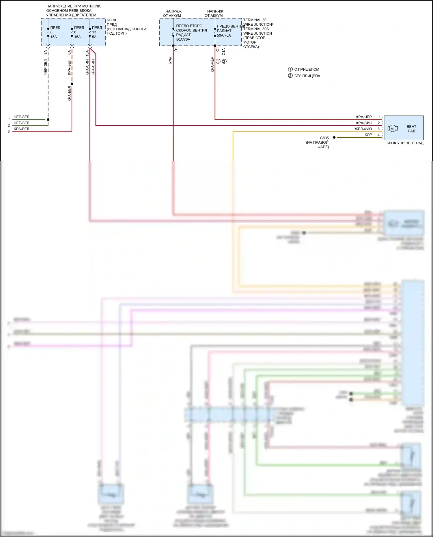 A7 Audi II (2018-2023): Электросхема климат контроля, с климатом, без задних органов управления (4 из 4) 