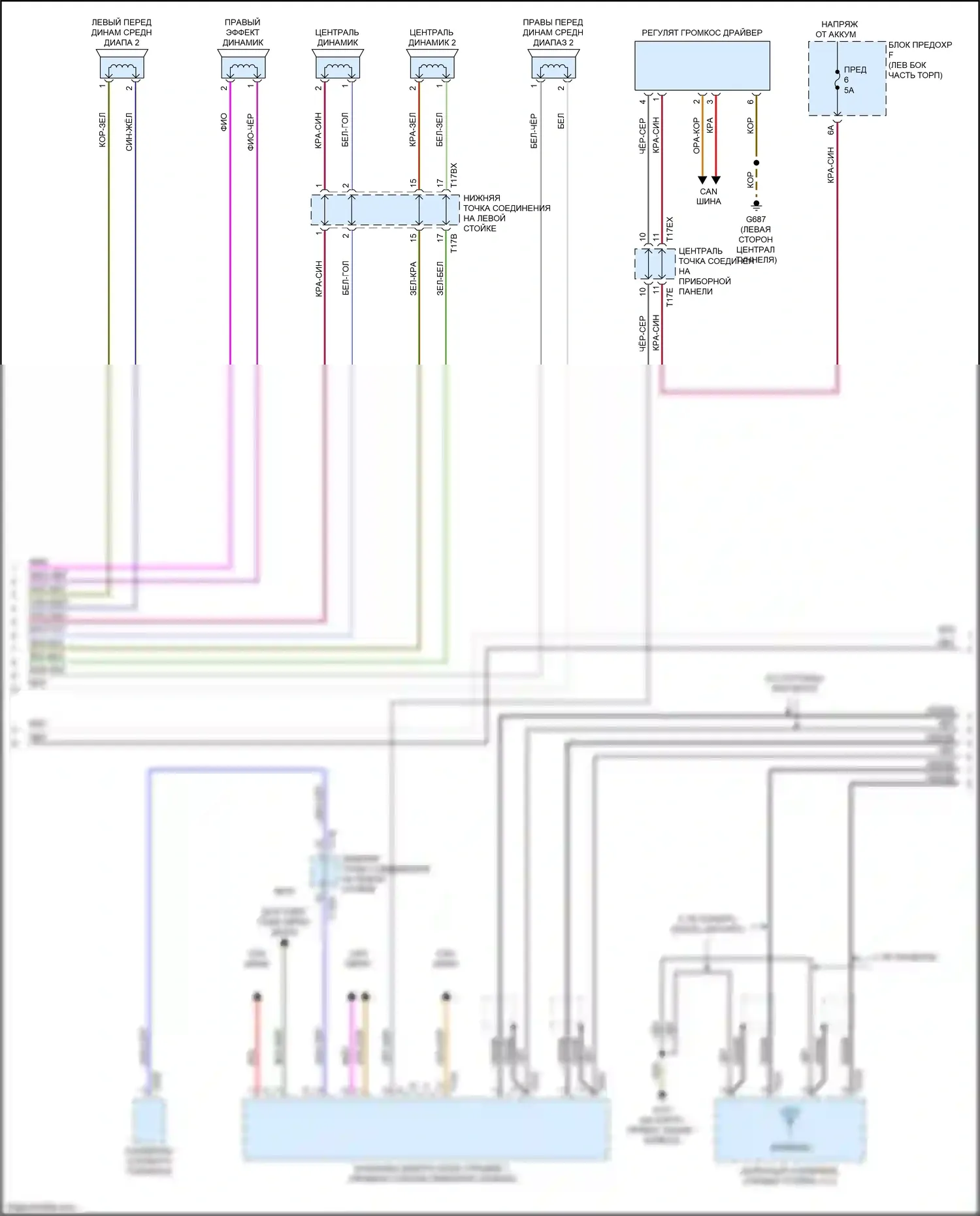A7 Audi II (2018-2023): Электросхема магнитолы, с усилителем и звуком bang и olufsen (3 из 7) 