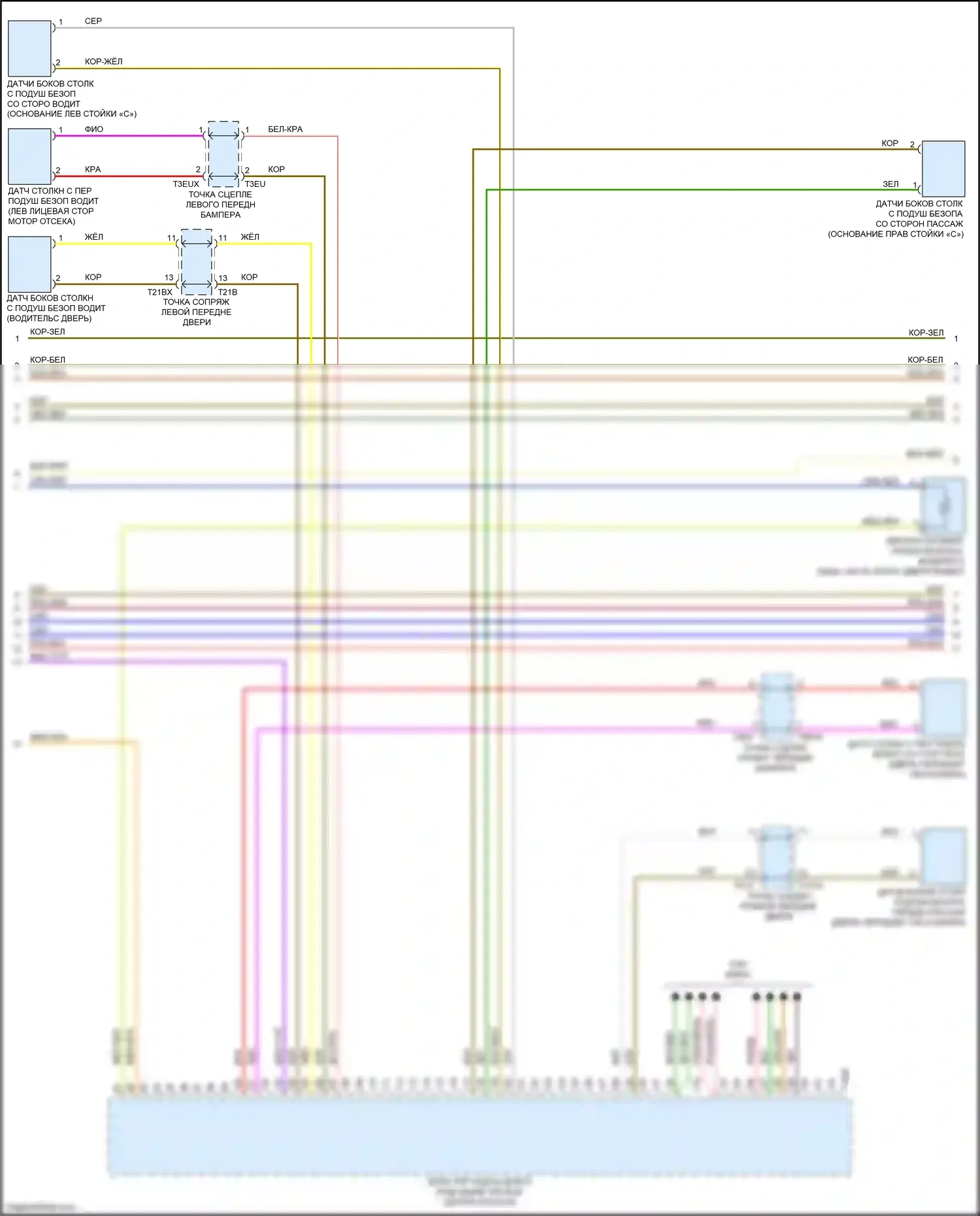 A7 Audi II (2018-2023): Электросхема подушек безопасности (3 из 5) 