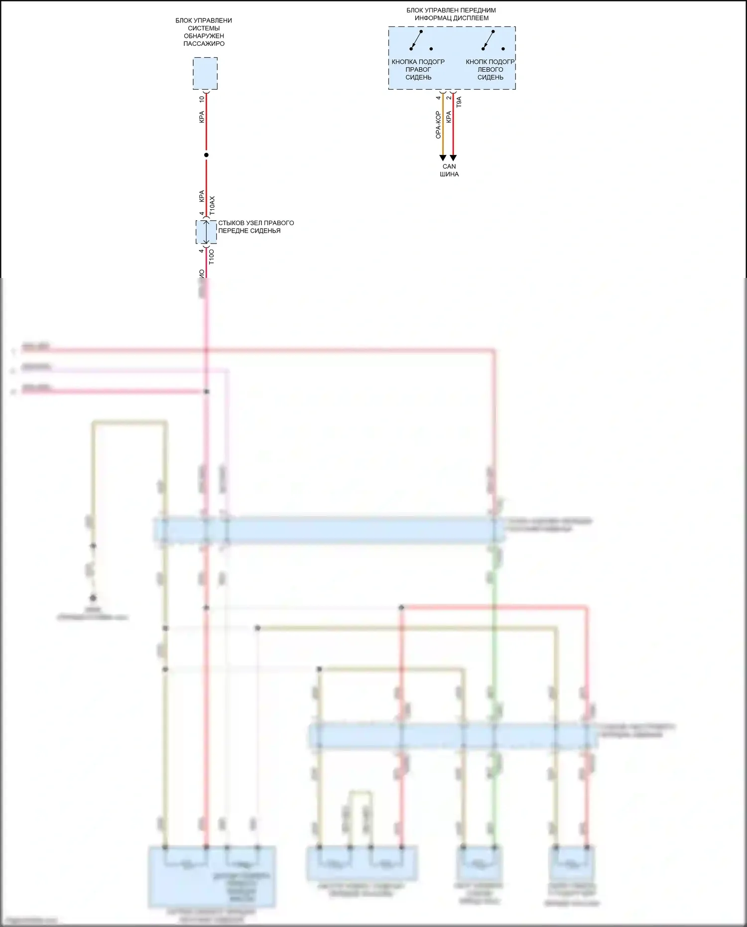 A7 Audi II (2018-2023): Электросхема передних обогреваемых сидений, без вентиляции, со спортивными сиденьями (2 из 2) 