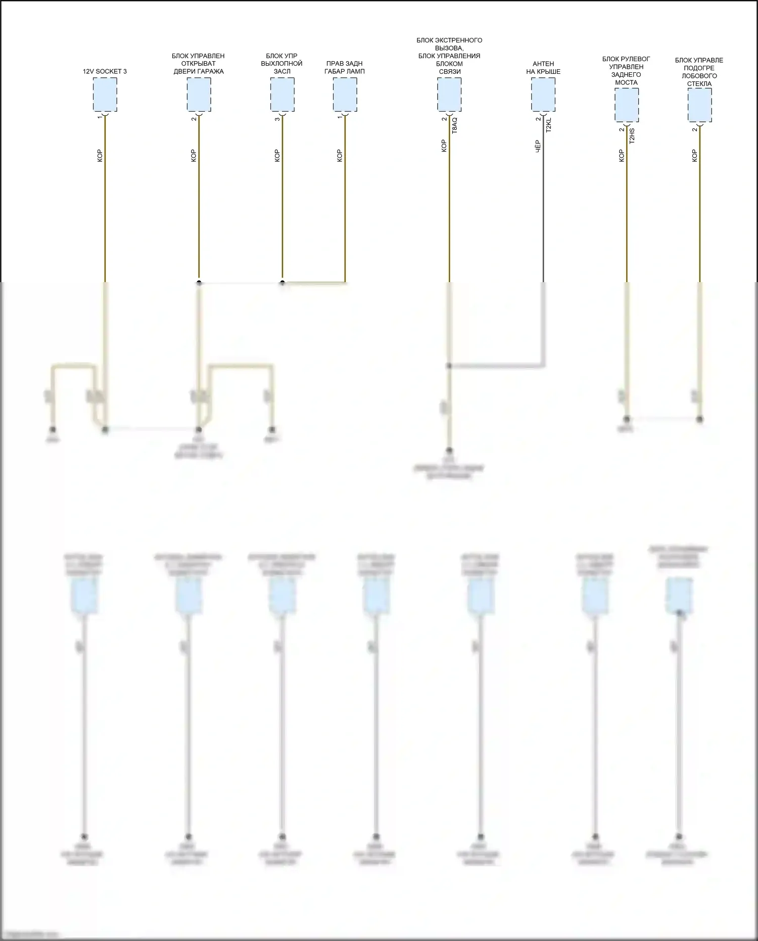 A7 Audi II (2018-2023): Электросхема разводки массы (4 из 10) 