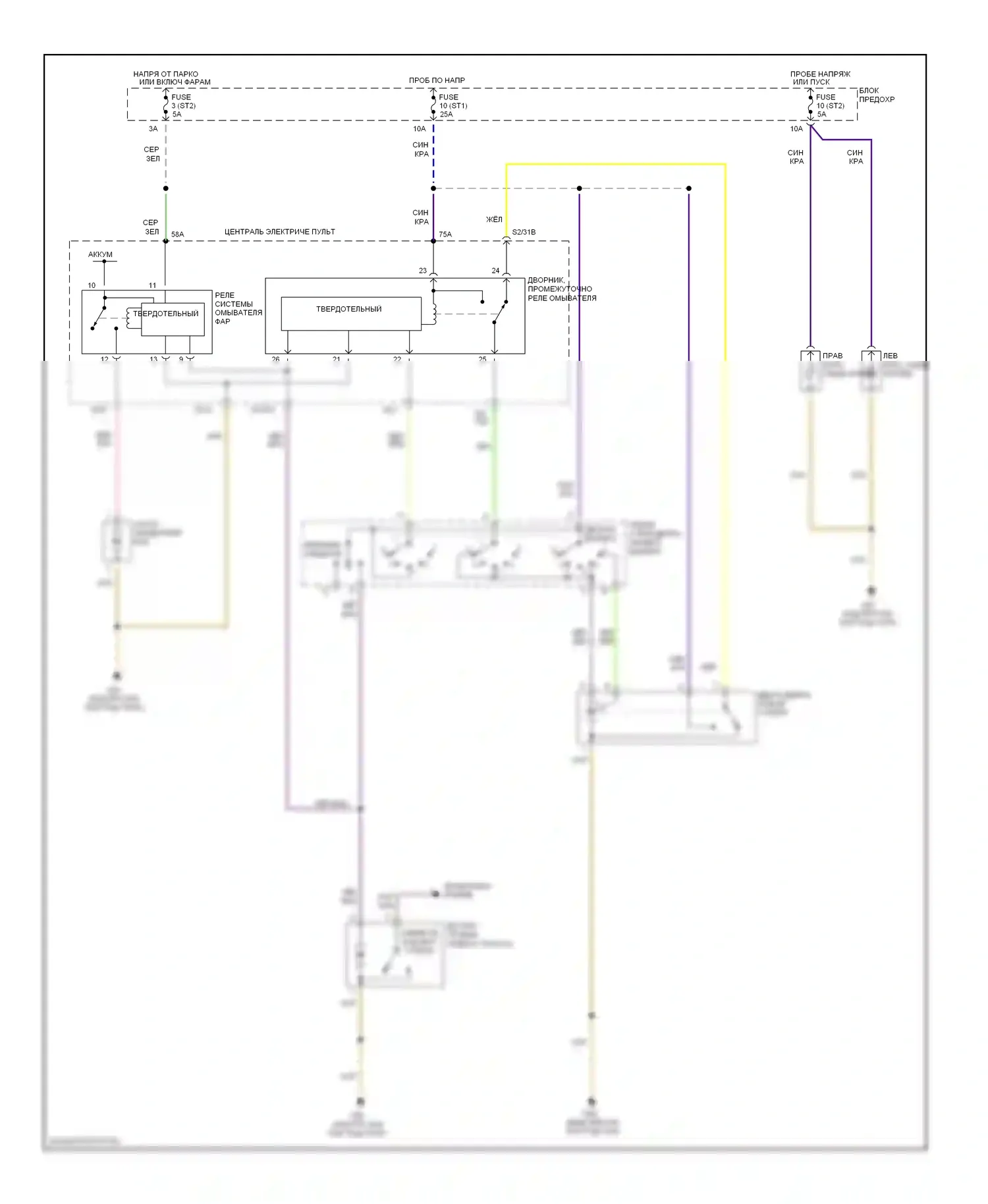 A8 Audi D2 (1994-1999): Дворники и омыватели электросхема 