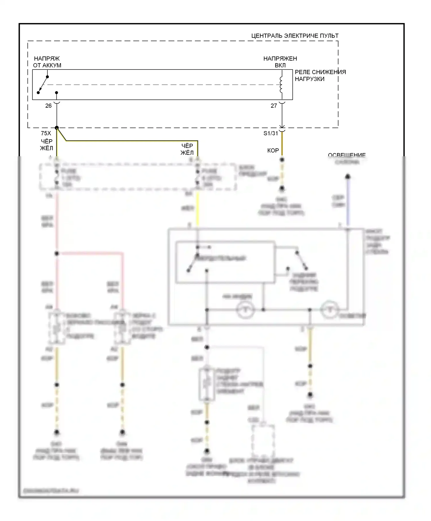 A8 Audi D2 (1994-1999): Электросхема подогрева стекол 