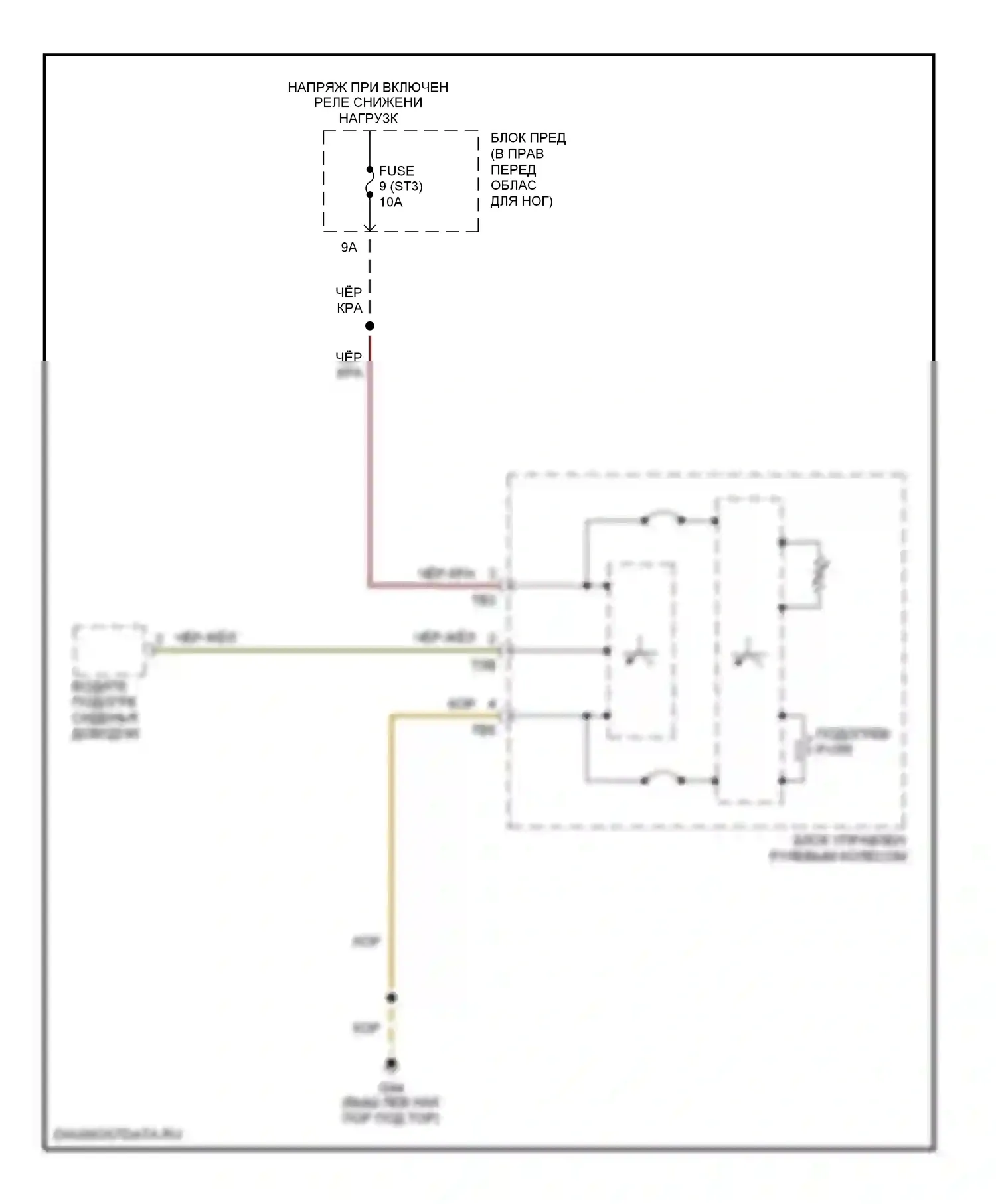 A8 Audi D2 (1994-1999): Электросхема рулевого колеса с подогревом 