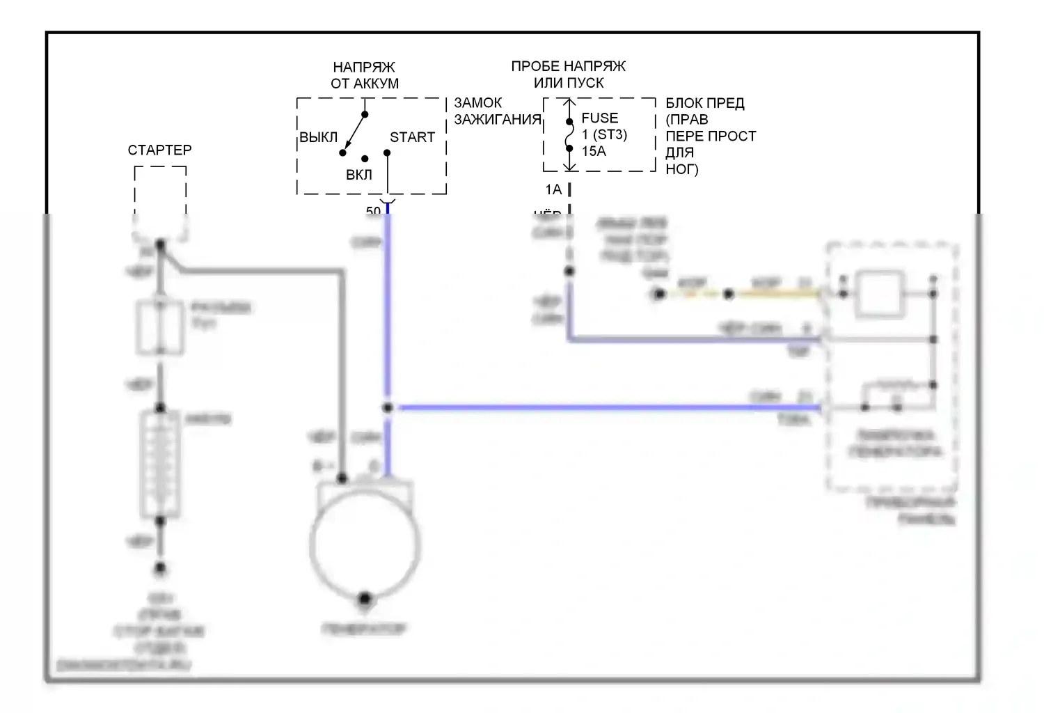 A8 Audi D2 (1994-1999): Электросхема генератора 