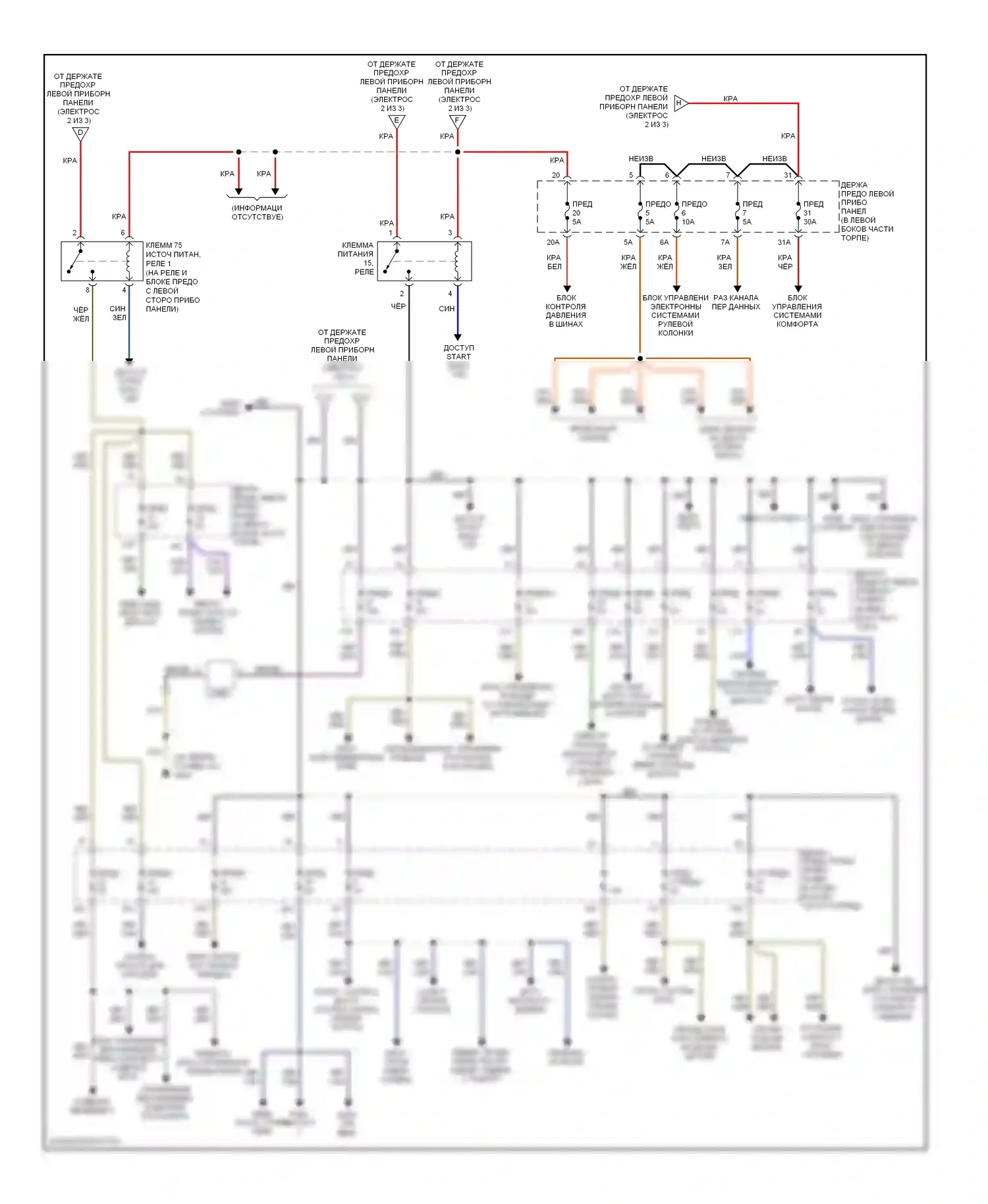 A8 Audi D3 рестайлинг 2 (2007-2010): Электросхема блока предохранителей реле (3 из 3) 