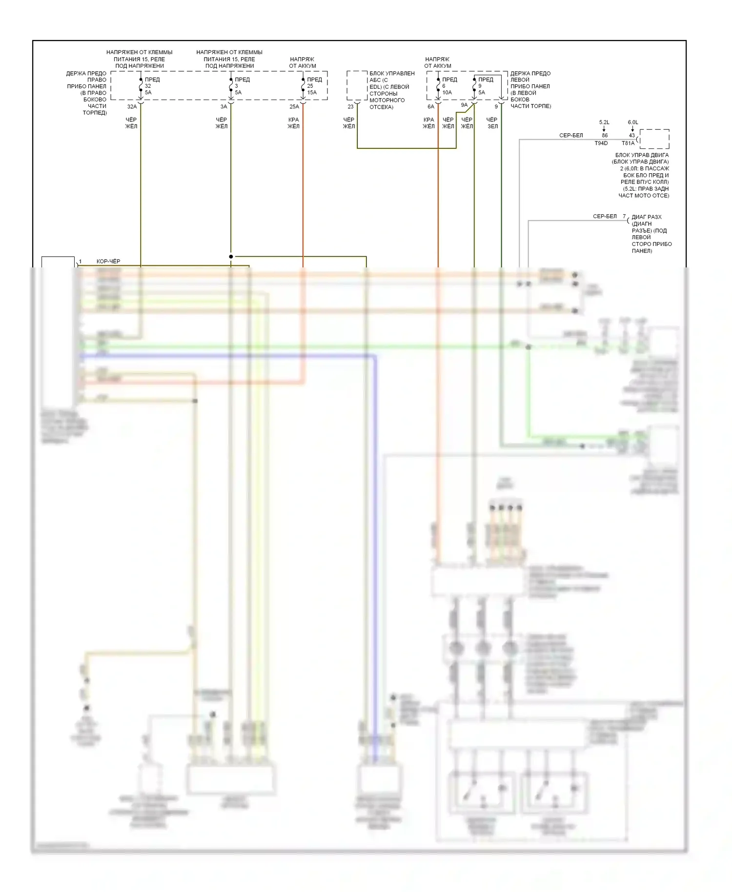 A8 Audi D3 рестайлинг 2 (2007-2010): Электросхема коробки передач 
