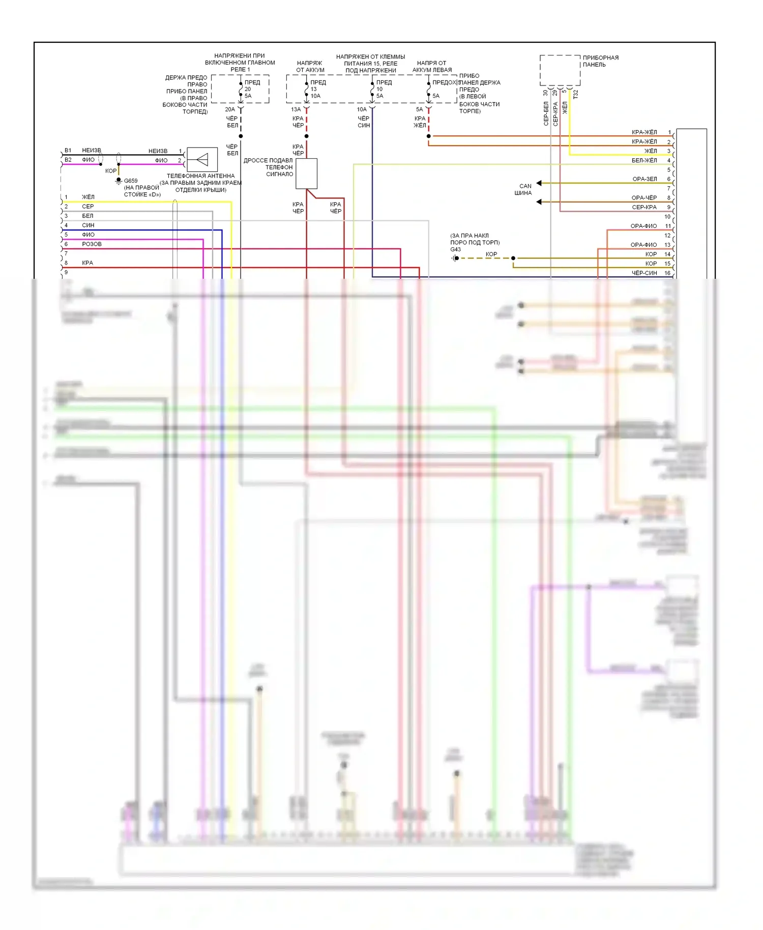 A8 Audi D3 рестайлинг 2 (2007-2010): Электросхема мультимедийного интерфейса, премиум- магнитолы (5 из 5) 