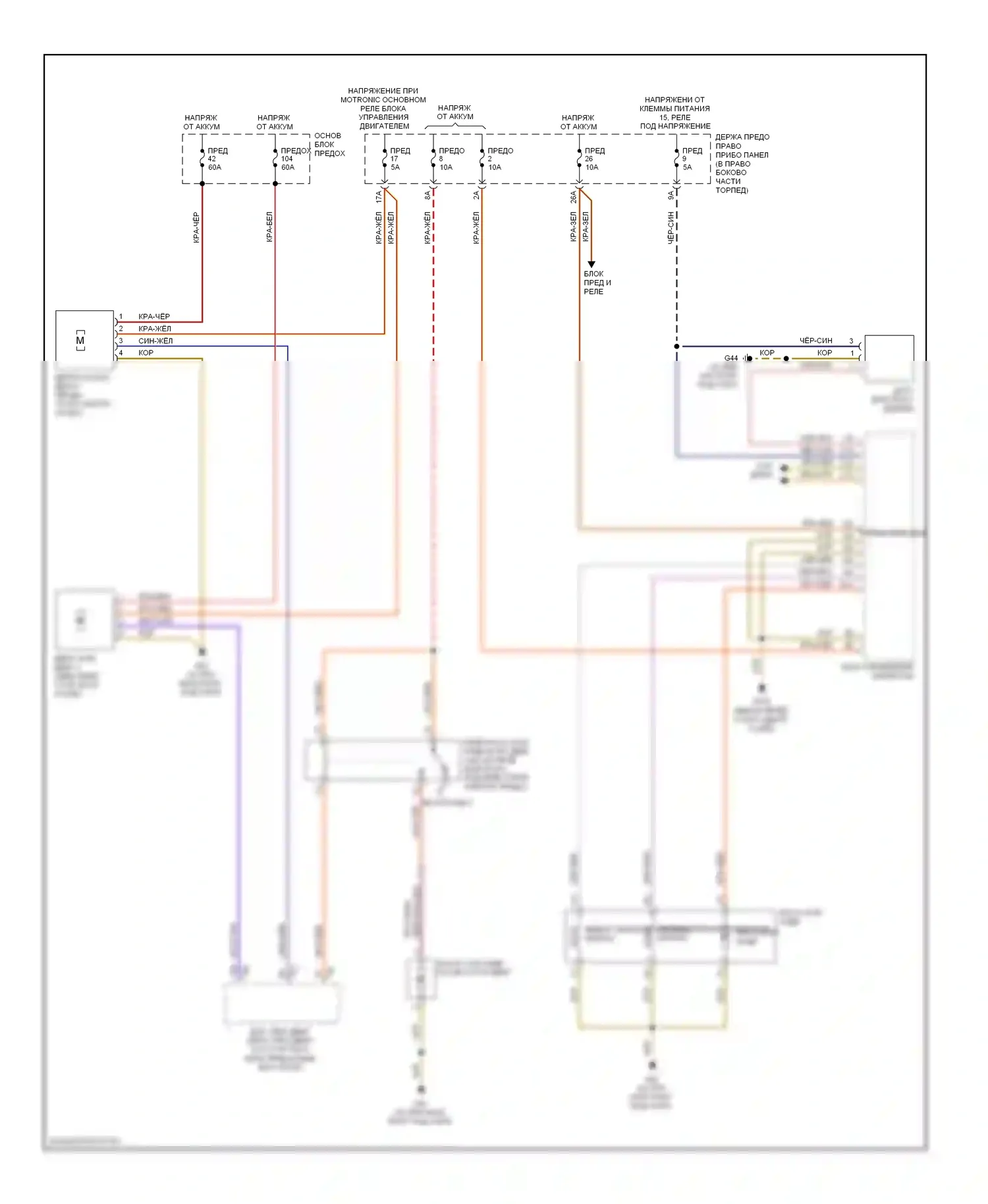A8 Audi D3 рестайлинг 2 (2007-2010): 6.0л, электросхема вентилятора охлаждения 