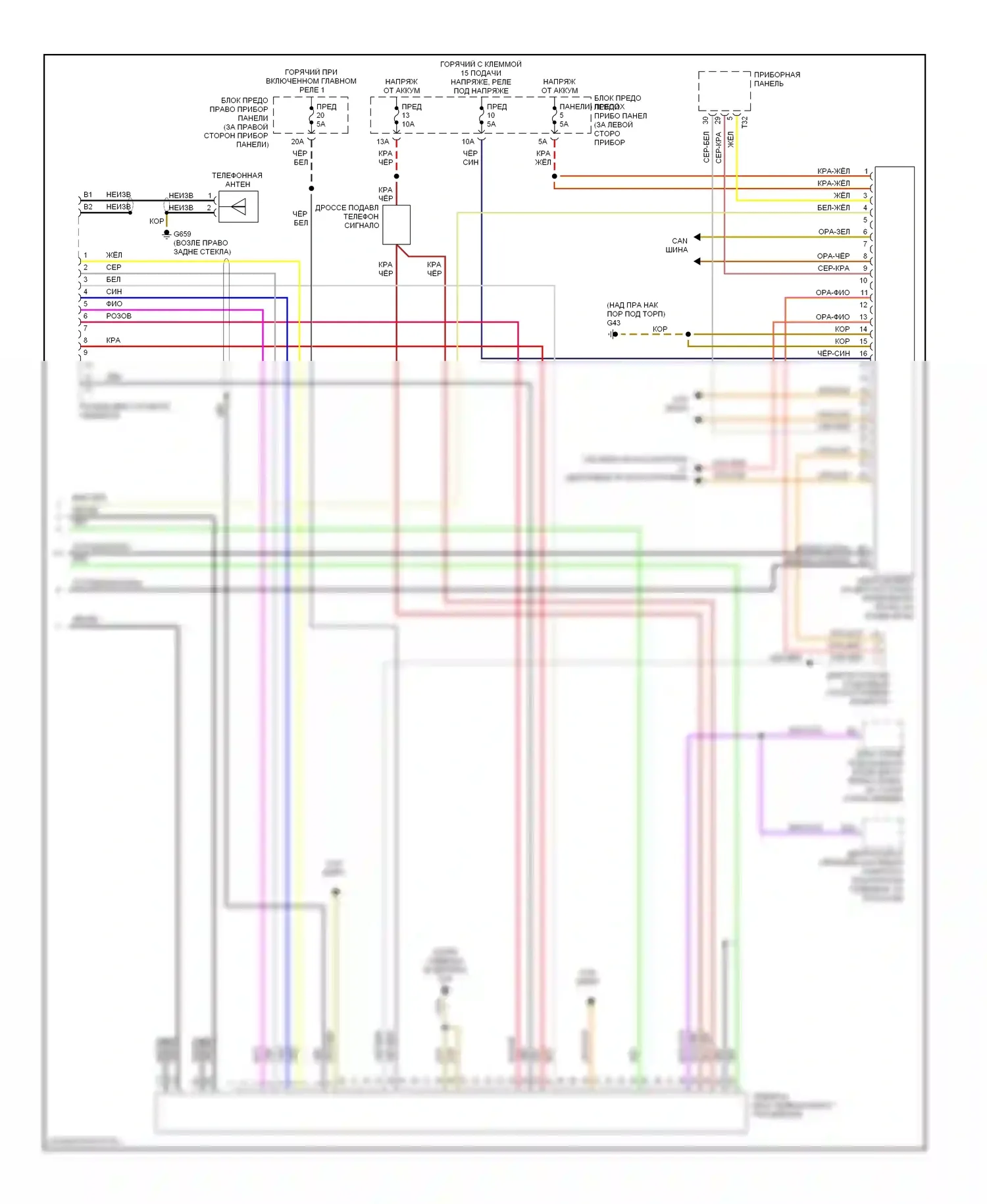 A8 Audi D3 рестайлинг (2005-2007): Электросхема мультимедийного интерфейса, премиум- магнитолы (5 из 5) 