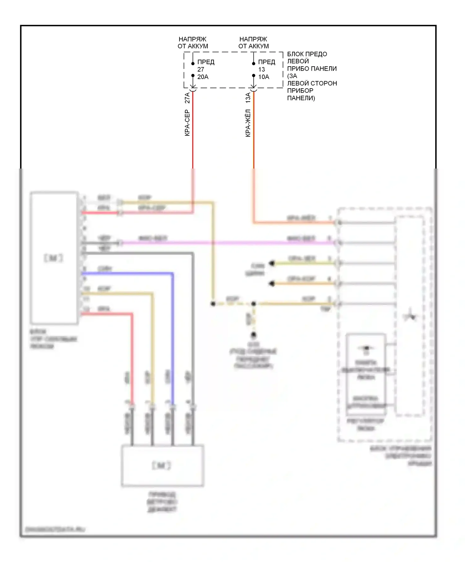 A8 Audi D3 рестайлинг (2005-2007): Электросхема складной крыши/люка 