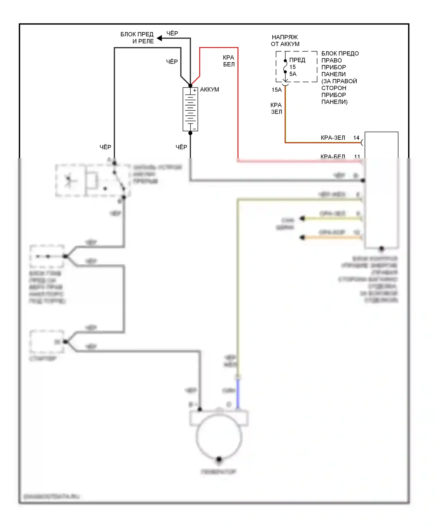 A8 Audi D3 рестайлинг (2005-2007): Электросхема генератора 