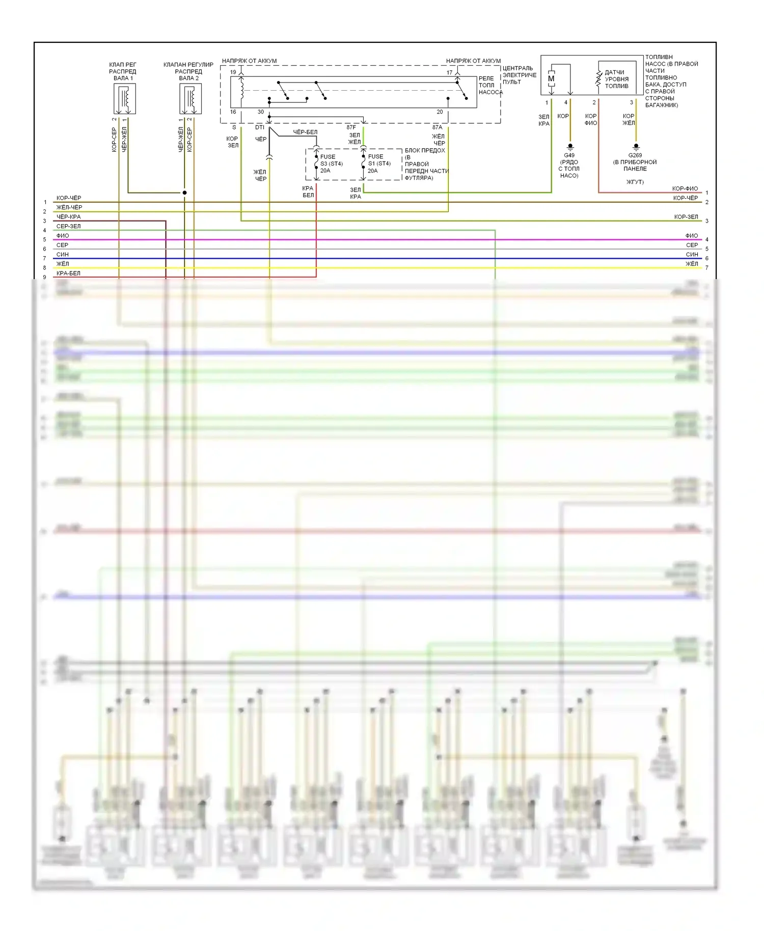 A8 Audi D3 (2002-2005): Электросхема двигателя 4.2l (3 из 4) 