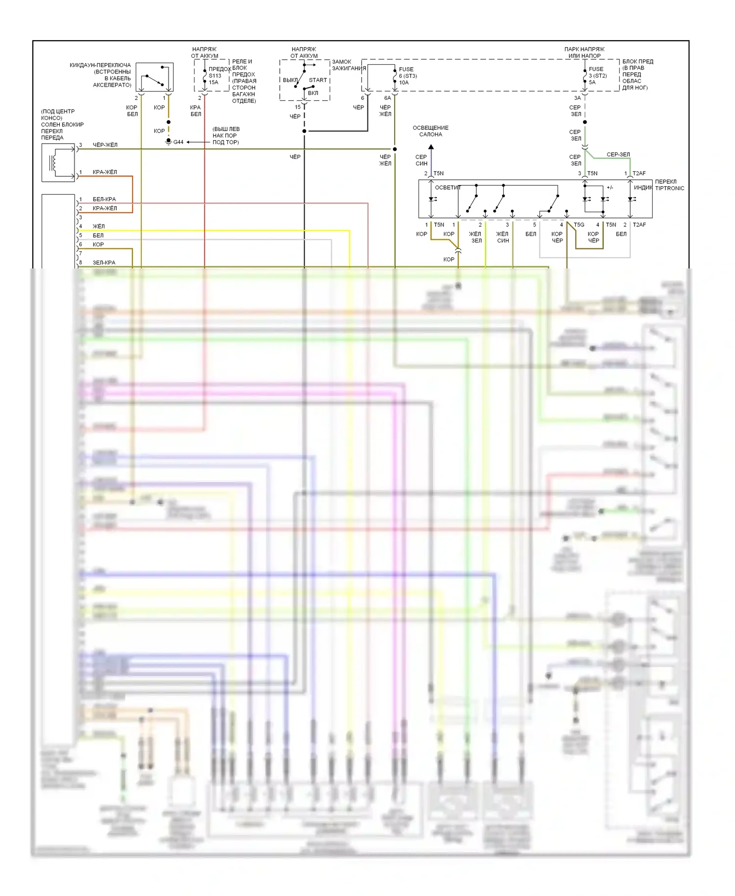 A8 Audi D3 (2002-2005): Электросхема автоматической коробки передач 