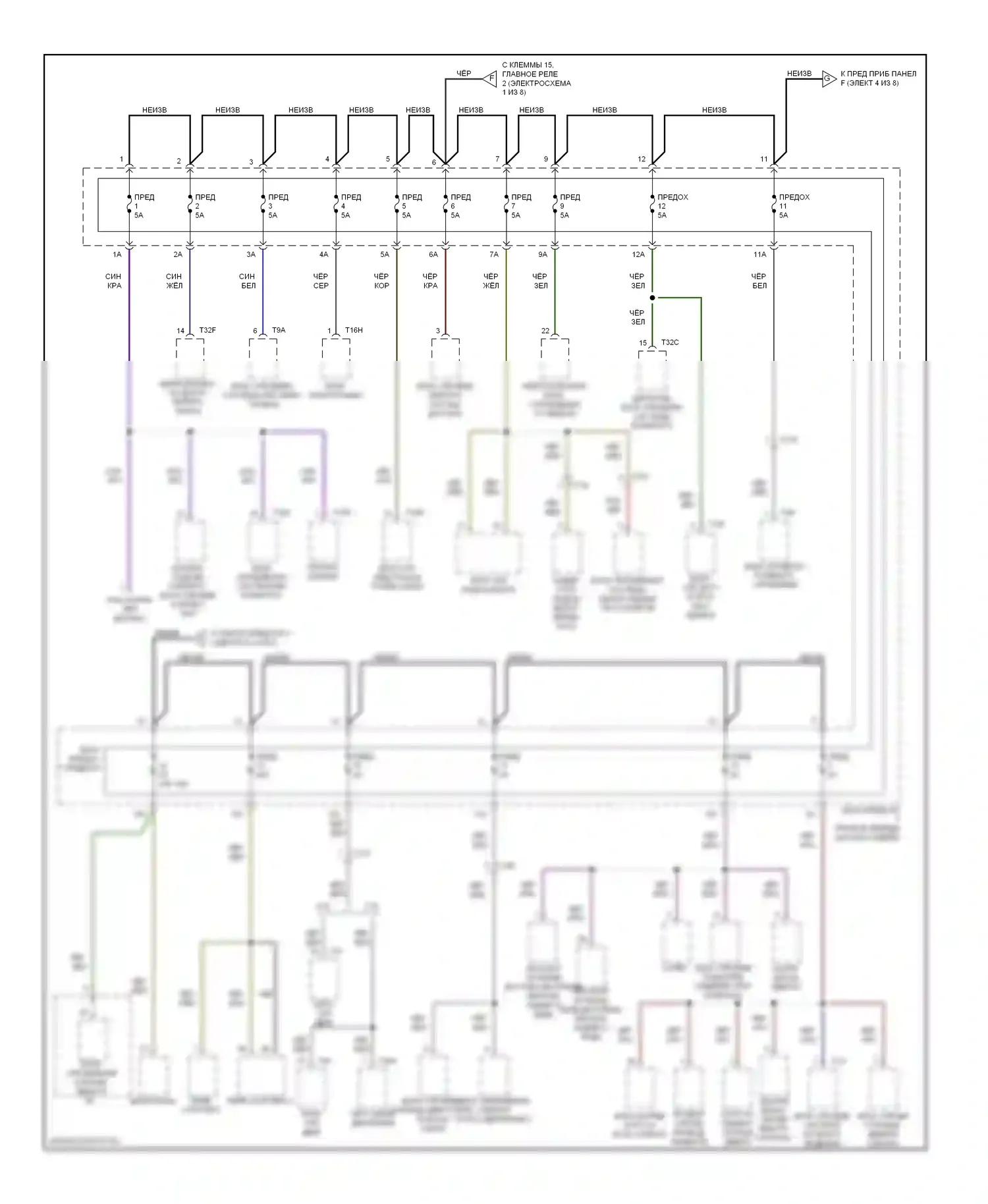 A8 Audi D4 (2010-2014): Электросхема блока предохранителей реле (4 из 8) 